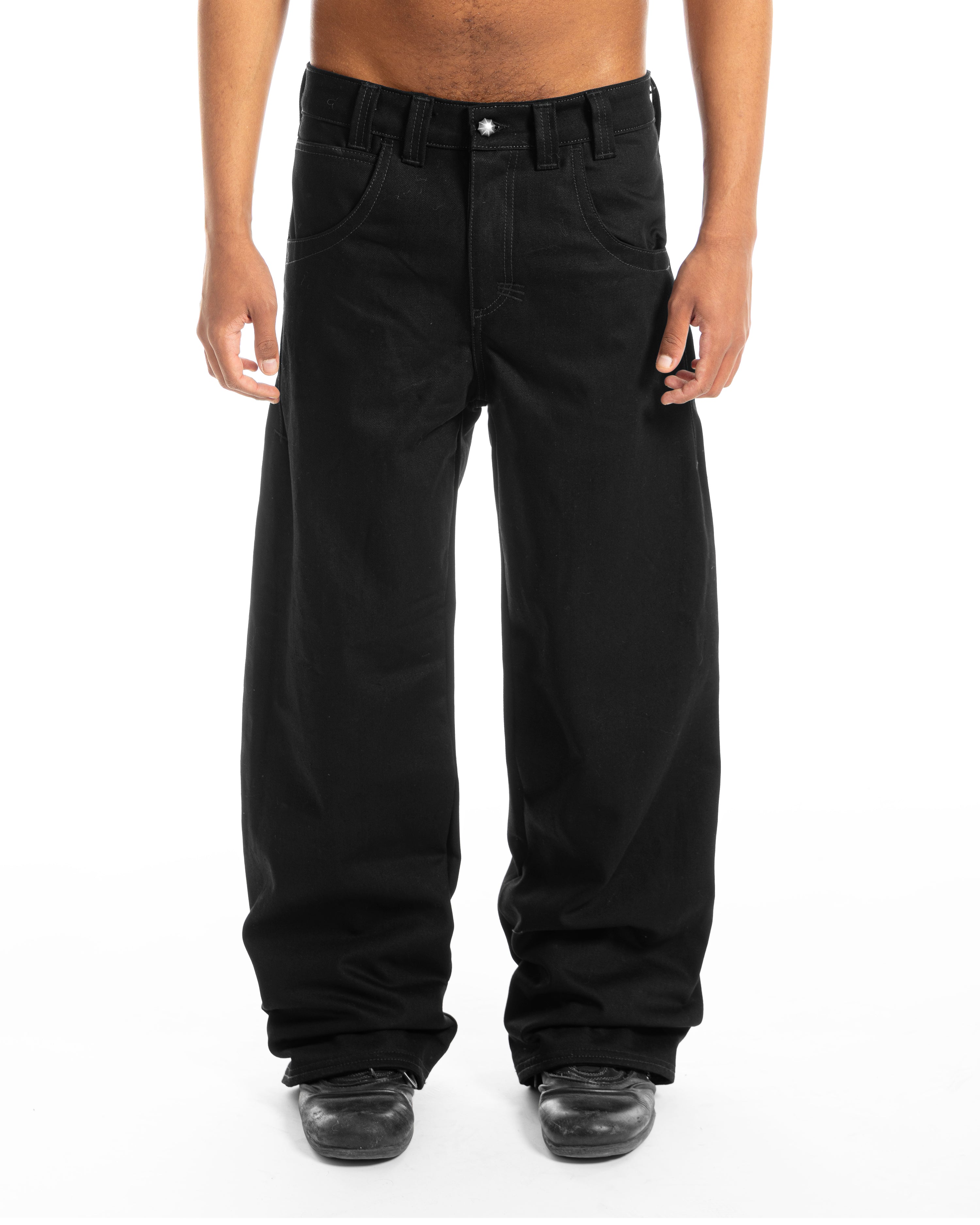TAILWARD//DOUBLE BLACK RAW DENIM JEANS - Karmine