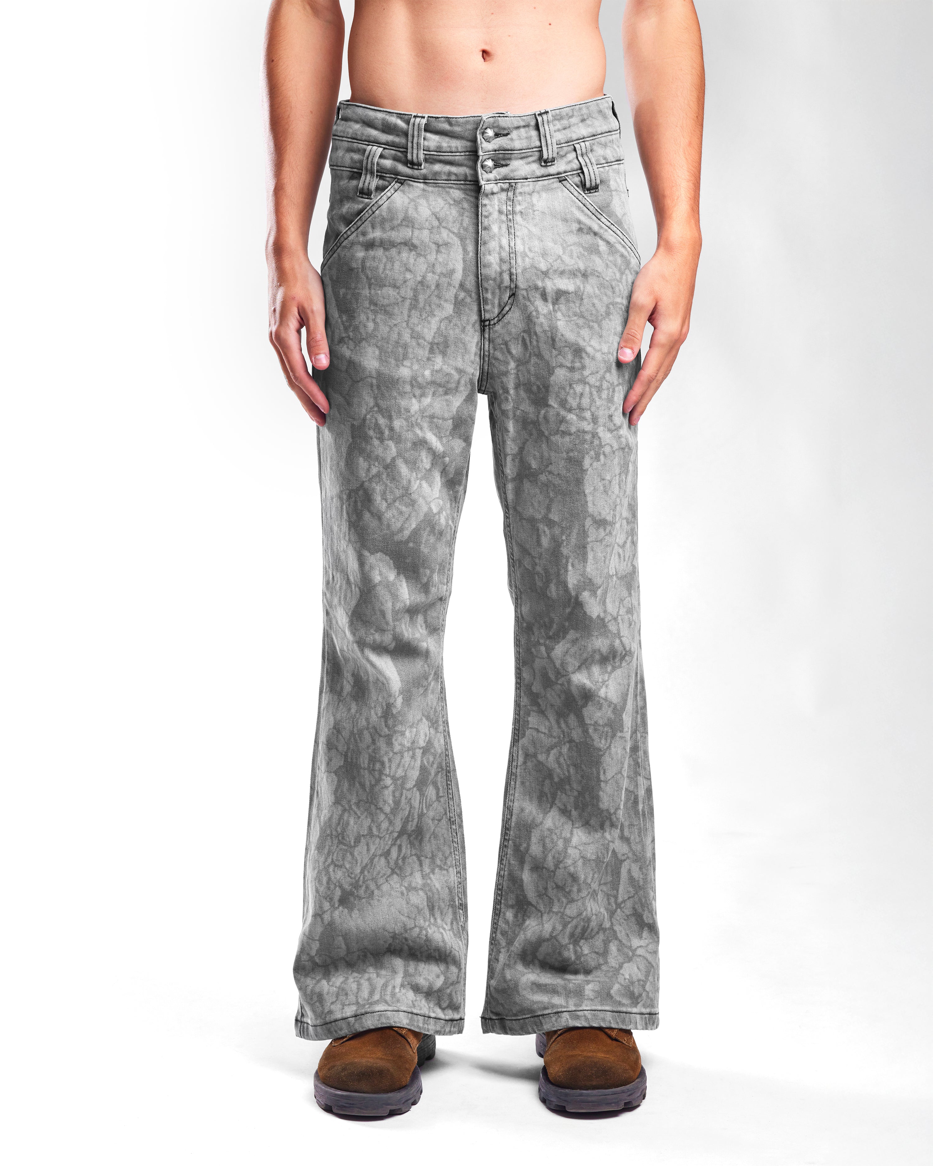 Jeans Flared Grey "Cobblestone" Karmine - Karmine