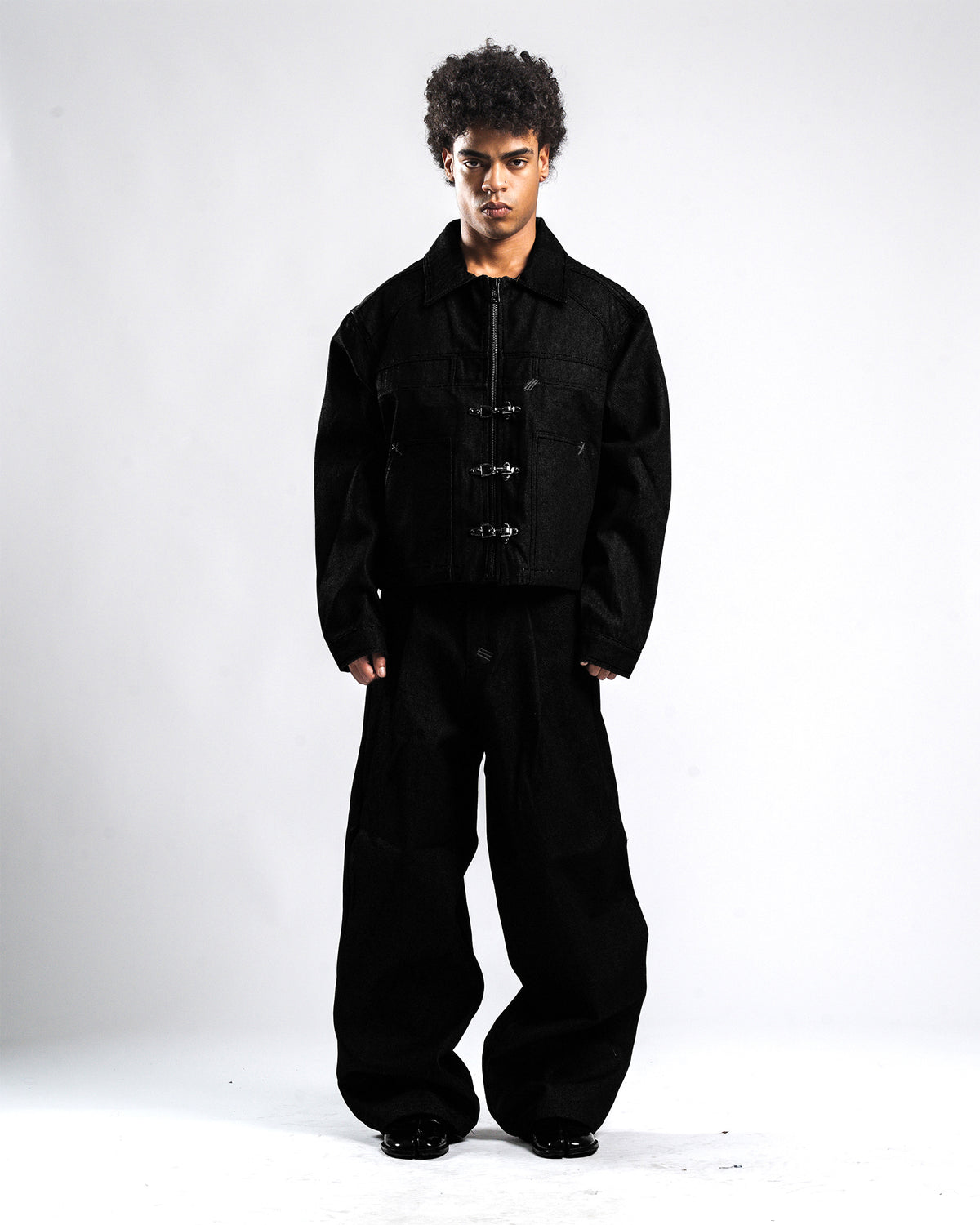 BLACK DENIM BALLOON JEANS [PREORDER]