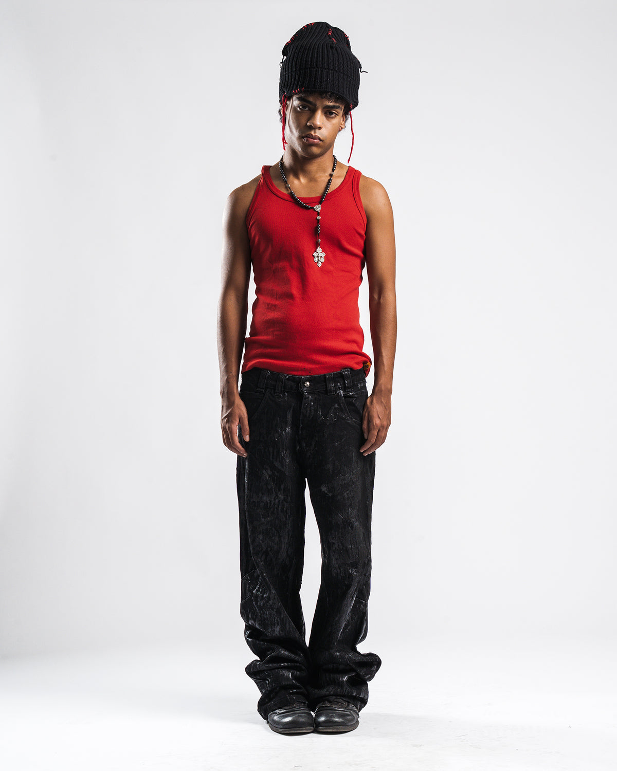 BLACK CRY WAXED DENIM