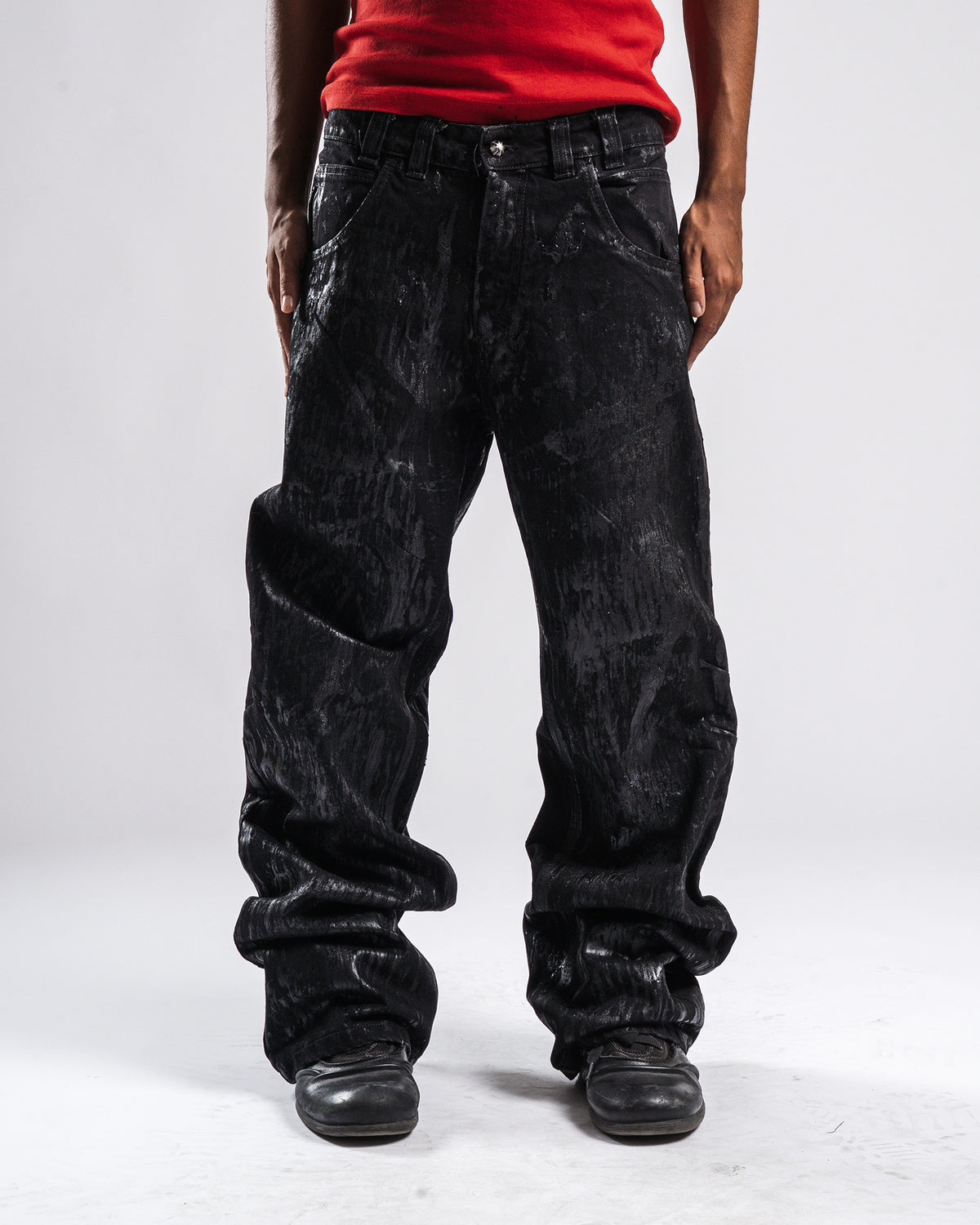 BLACK CRY WAXED DENIM