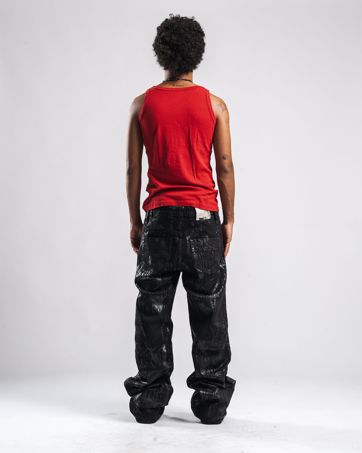 BLACK CRY WAXED DENIM