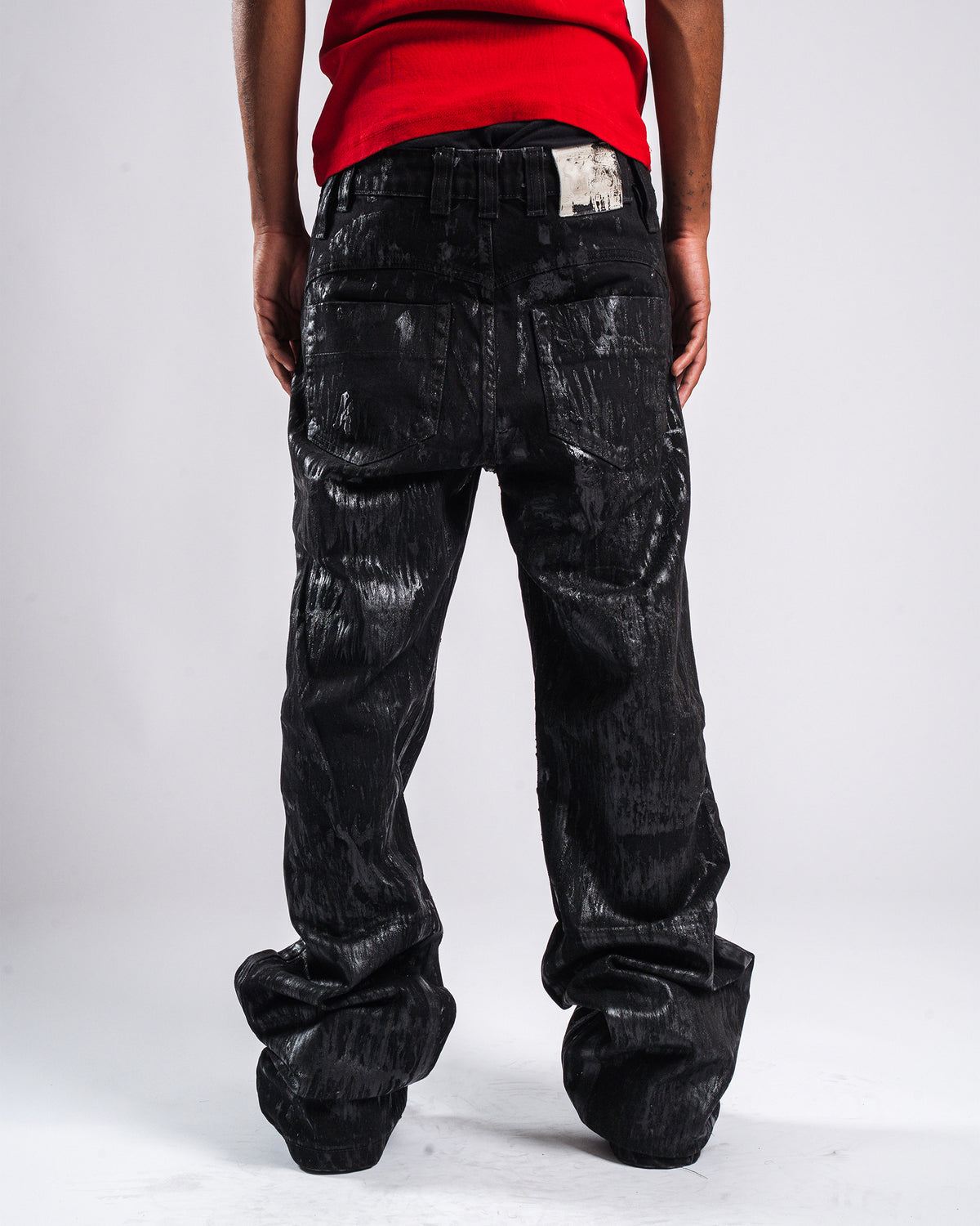 BLACK CRY WAXED DENIM - Karmine