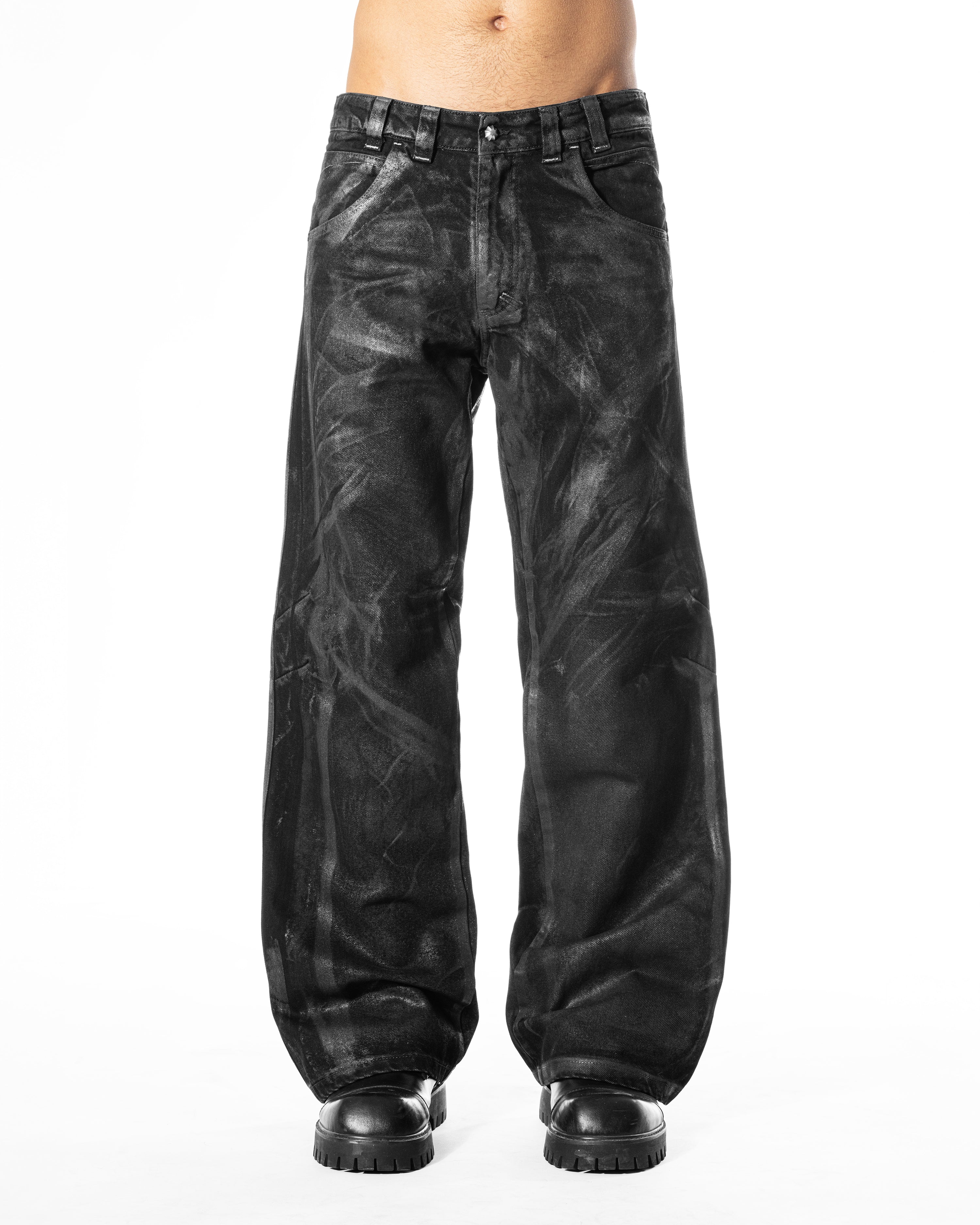 BLACK WAXED DENIM - Karmine