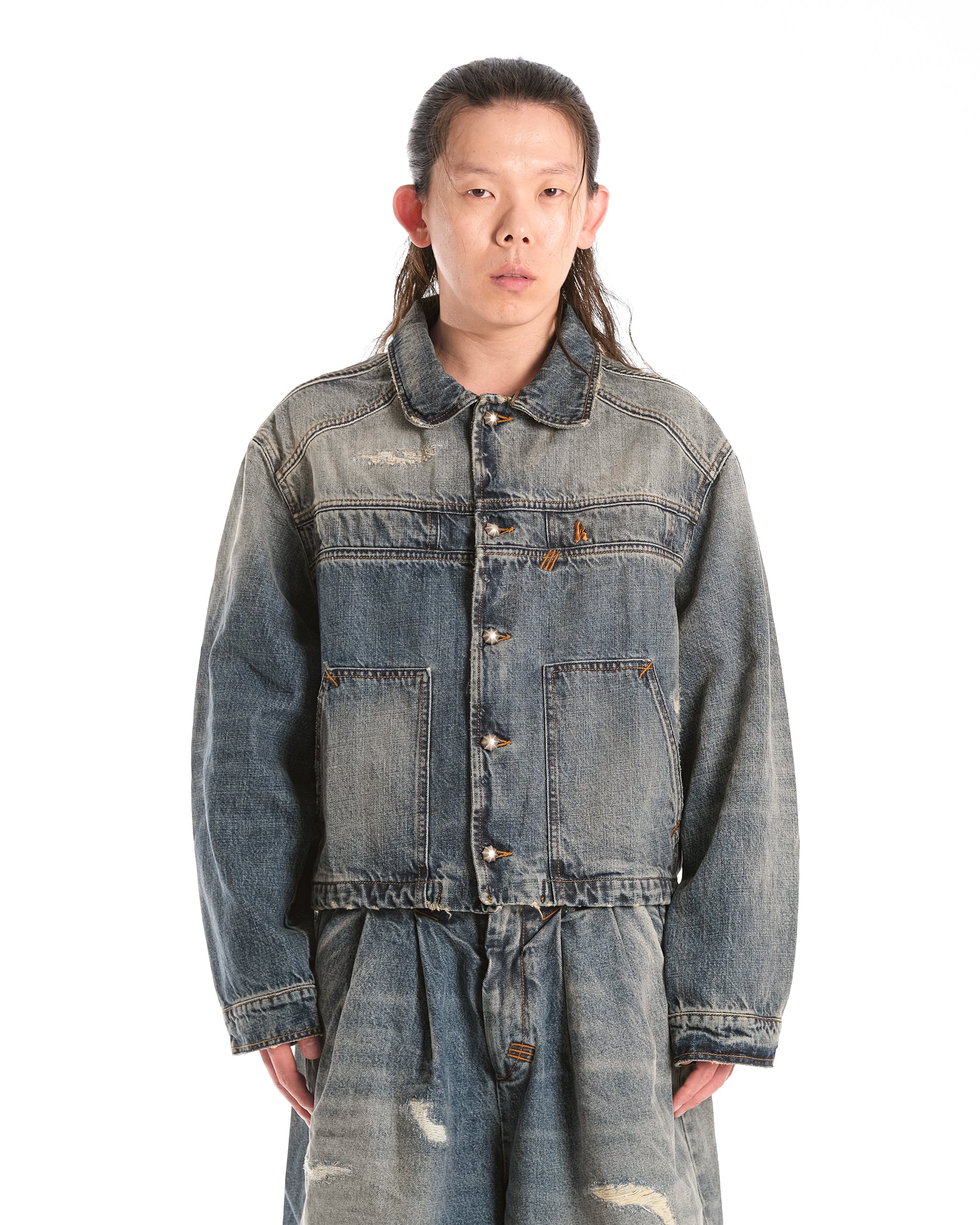 MINERAL WASH DENIM JACKET - Karmine