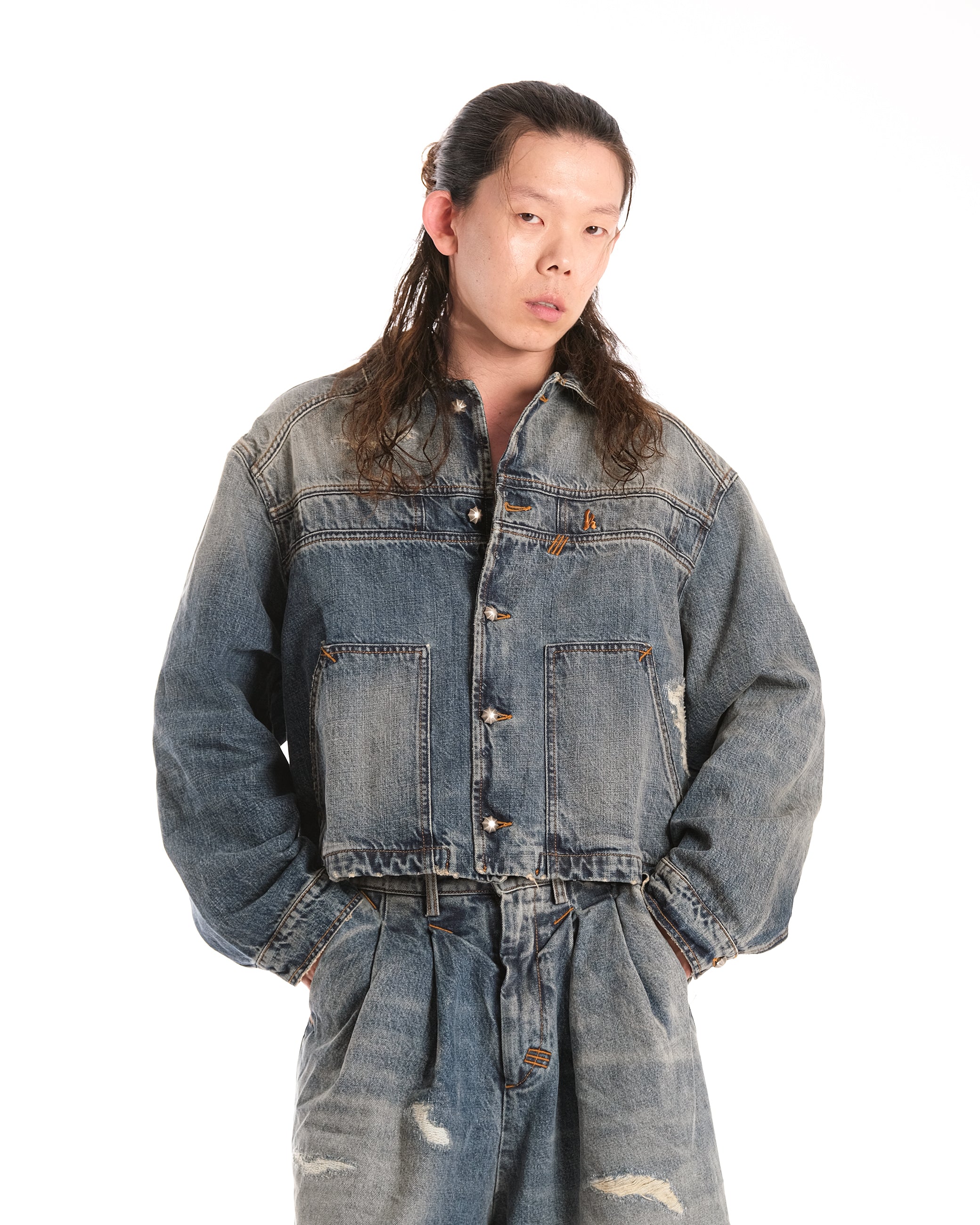 MINERAL WASH DENIM JACKET - Karmine