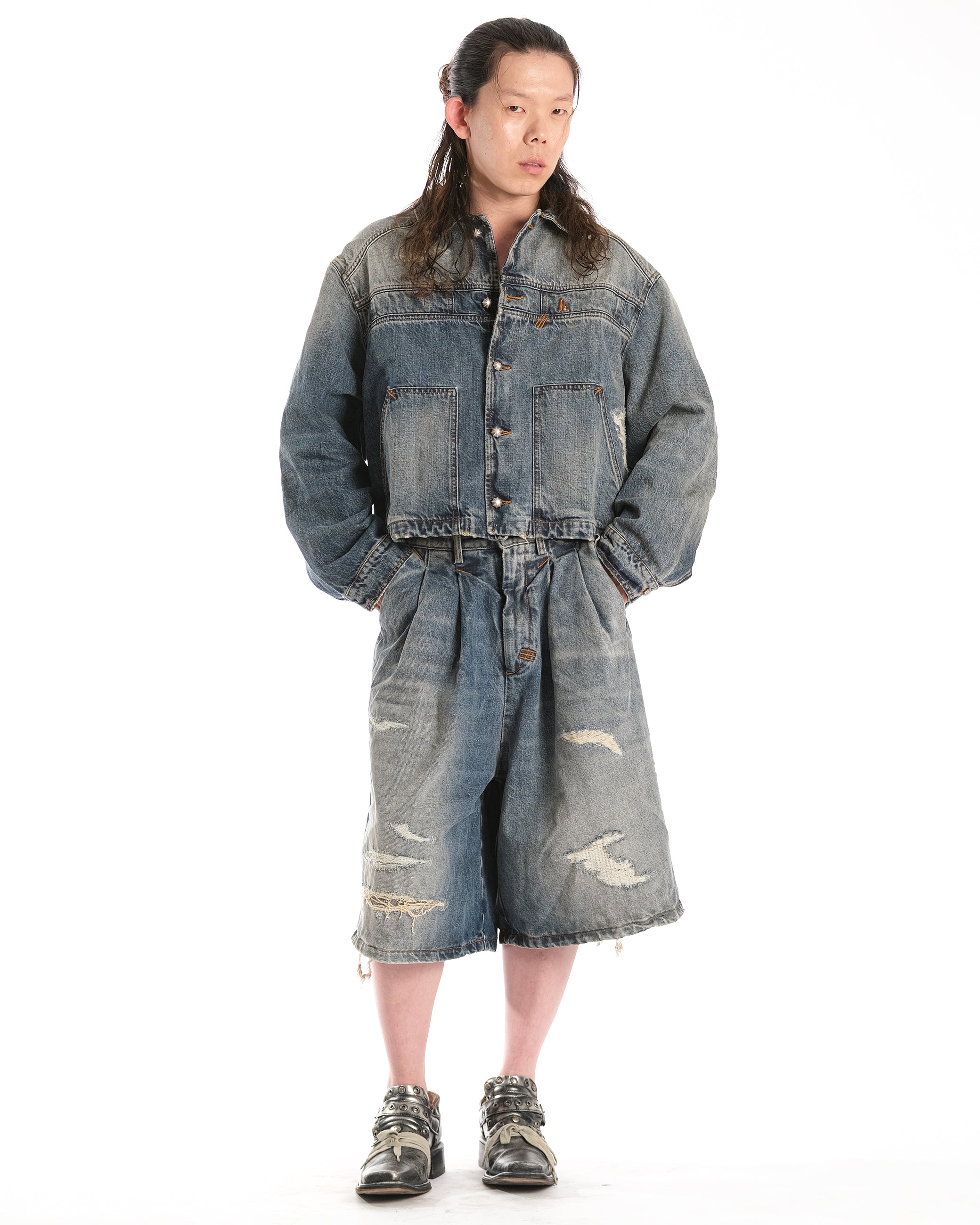 DOUBLE PINCES MINERAL WASH SHORT - Karmine