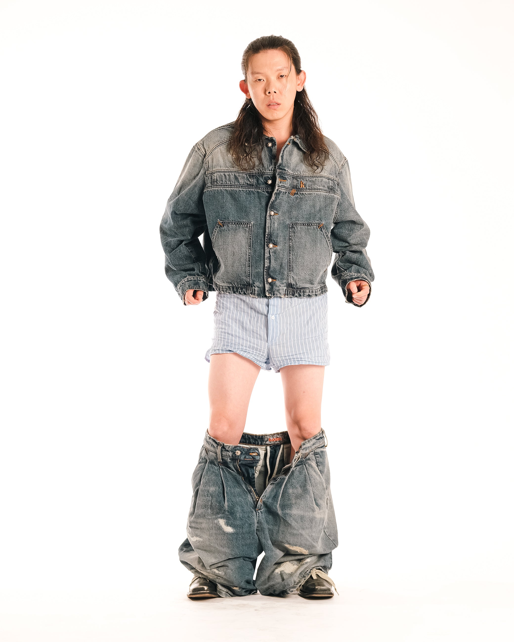 MINERAL WASH DENIM JACKET - Karmine
