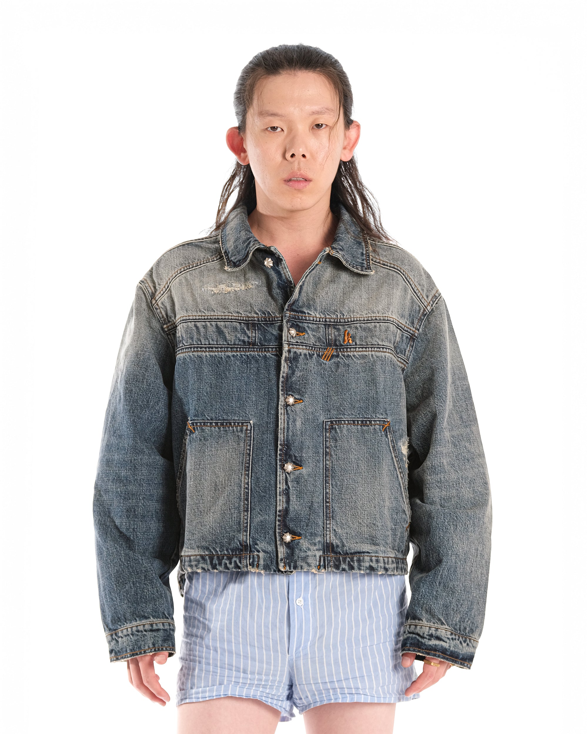 MINERAL WASH DENIM JACKET - Karmine