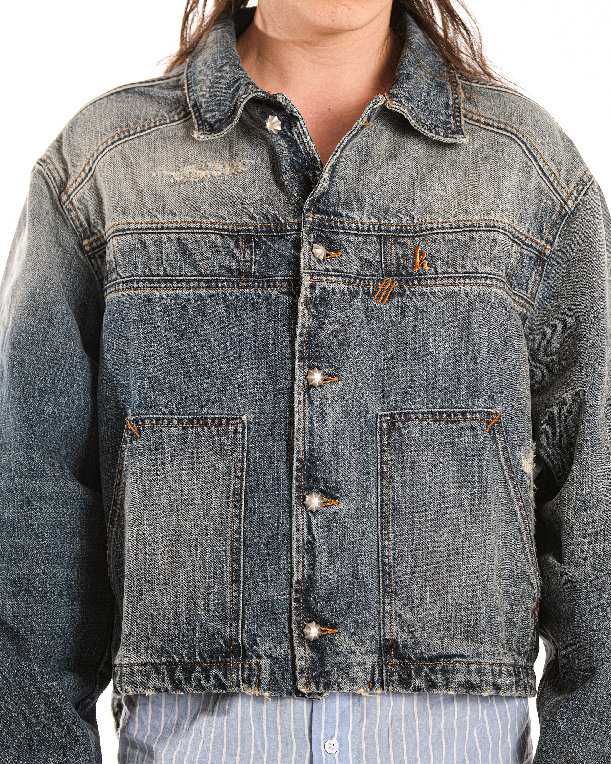 MINERAL WASH DENIM JACKET - Karmine