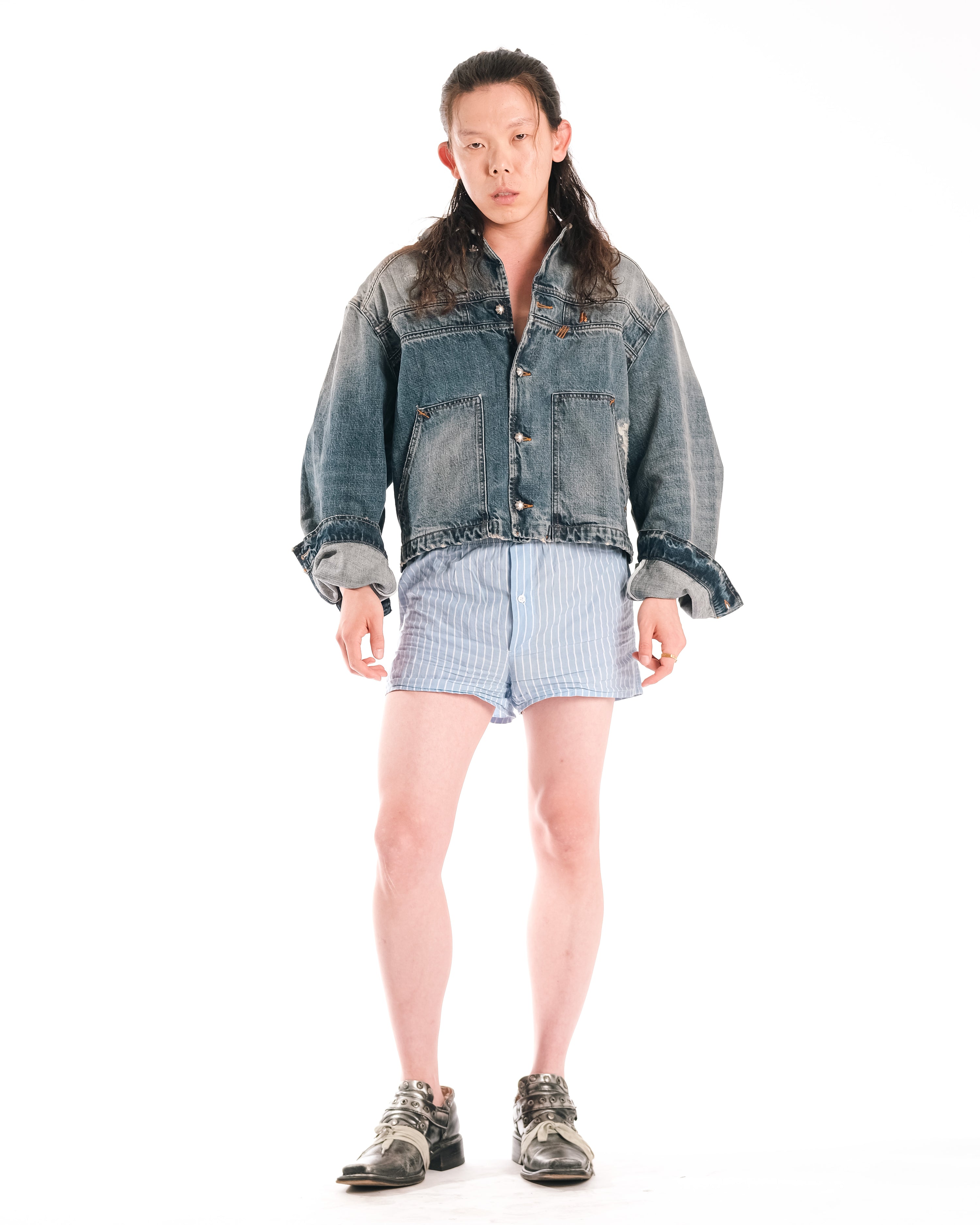 MINERAL WASH DENIM JACKET - Karmine