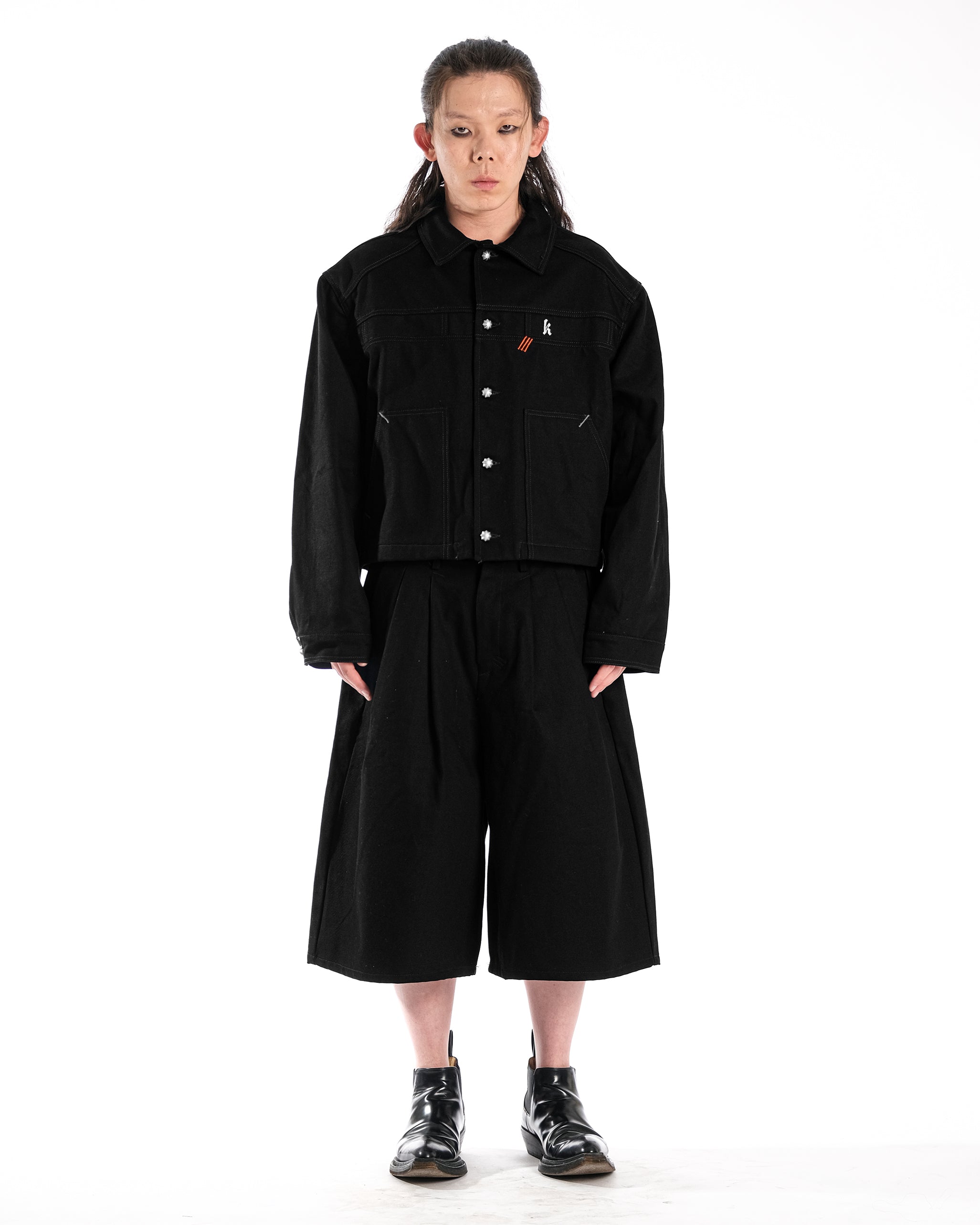 DOUBLE BLACK DENIM JACKET - Karmine