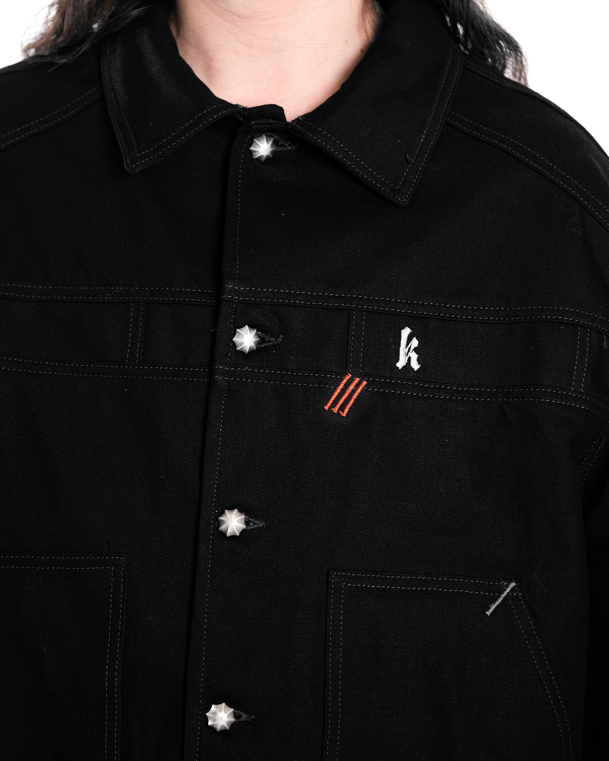 DOUBLE BLACK DENIM JACKET - Karmine