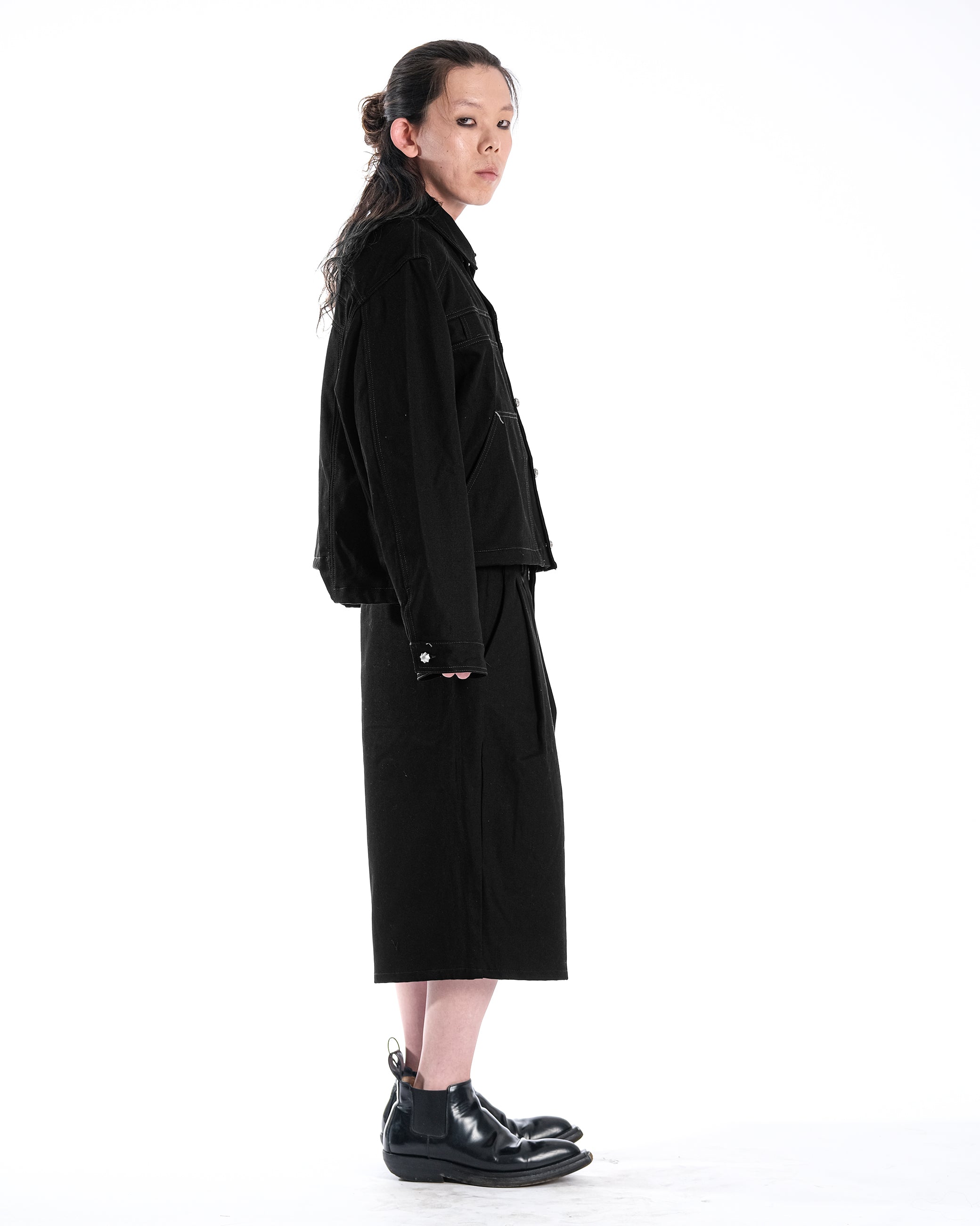 DOUBLE BLACK DENIM JACKET - Karmine