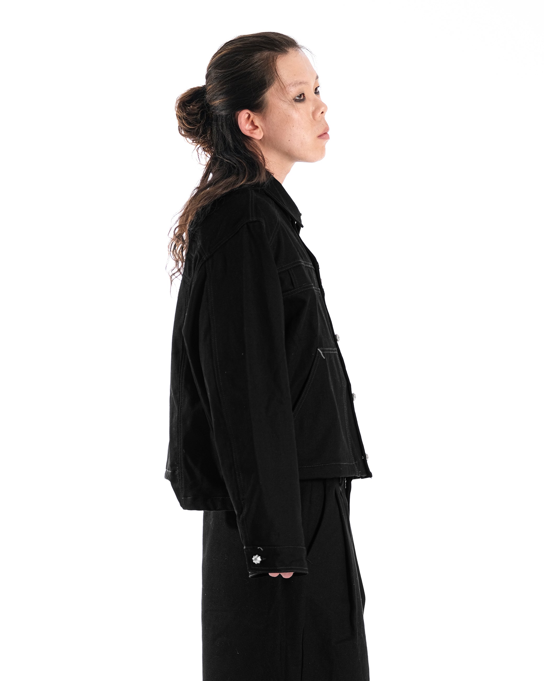 DOUBLE BLACK DENIM JACKET - Karmine