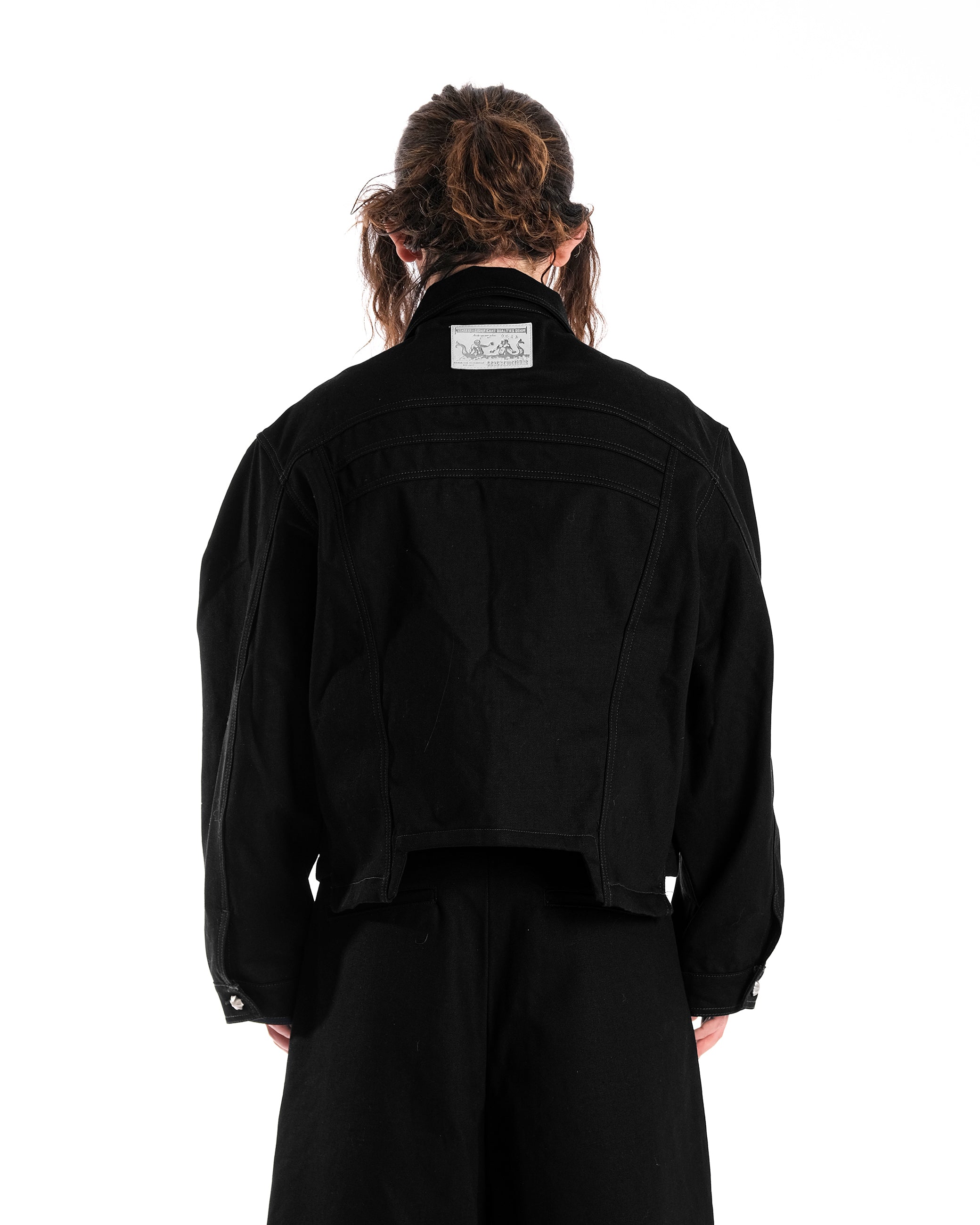 DOUBLE BLACK DENIM JACKET - Karmine