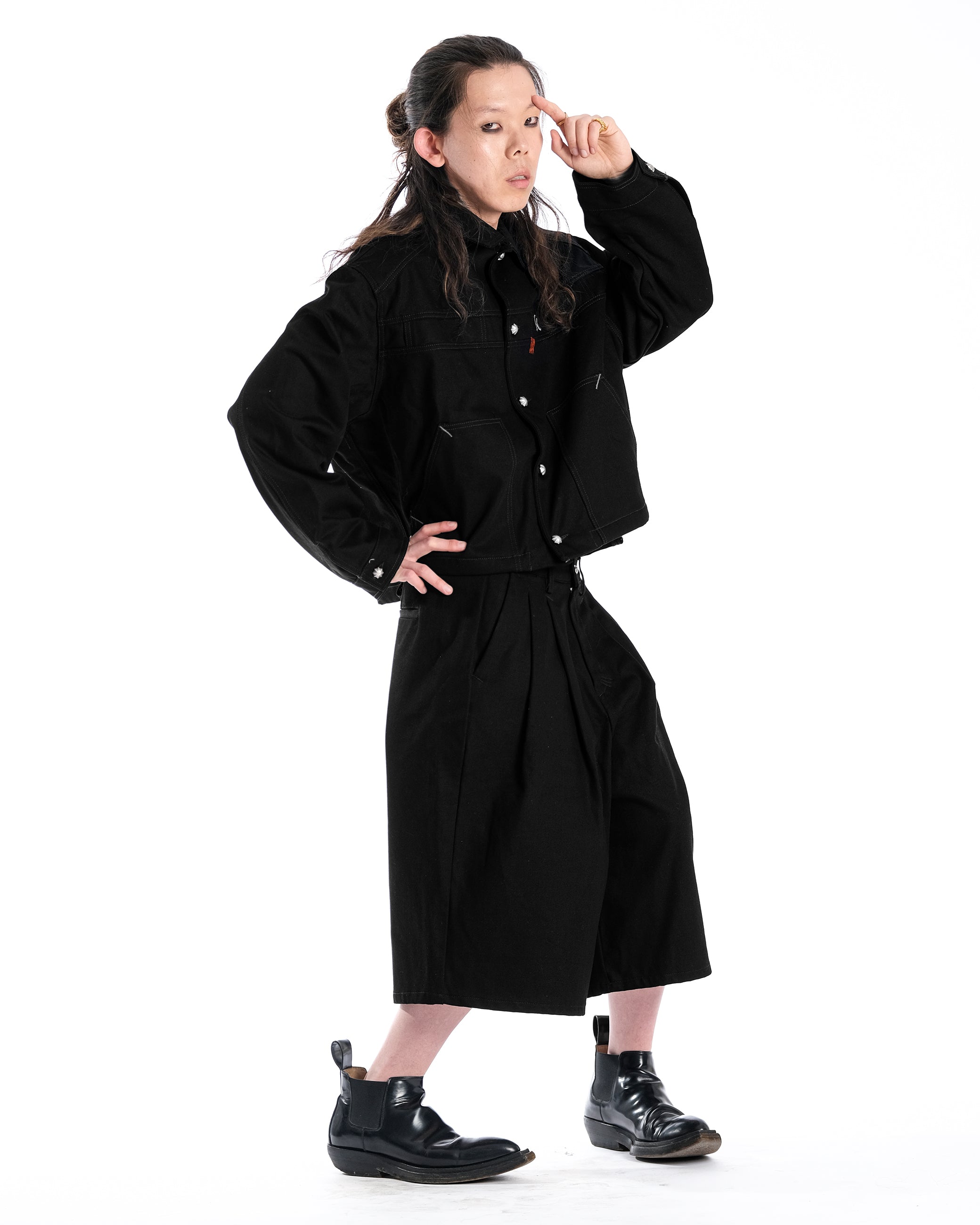 DOUBLE BLACK DENIM JACKET - Karmine