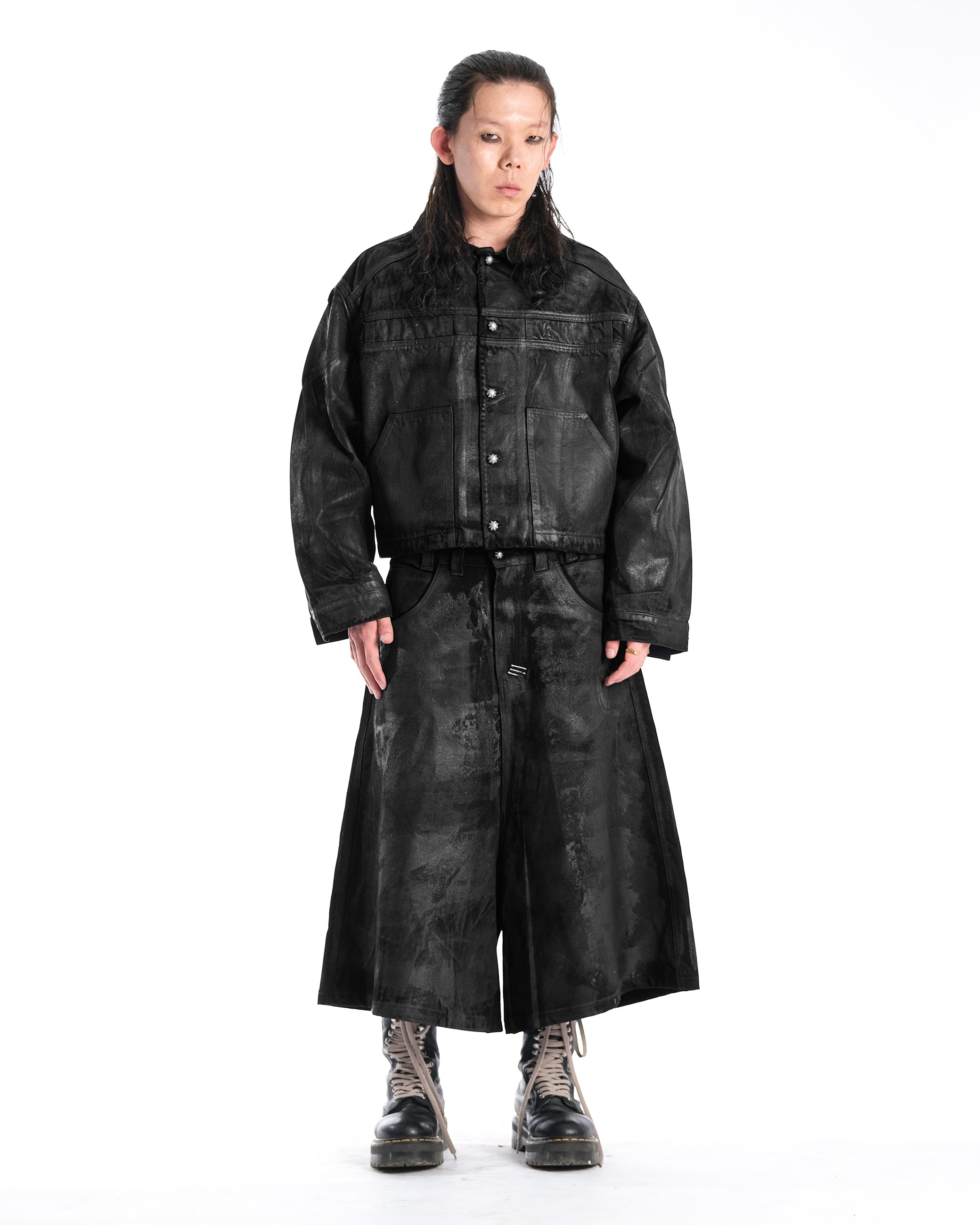 BLACK WAXED DENIM JACKET – Karmine
