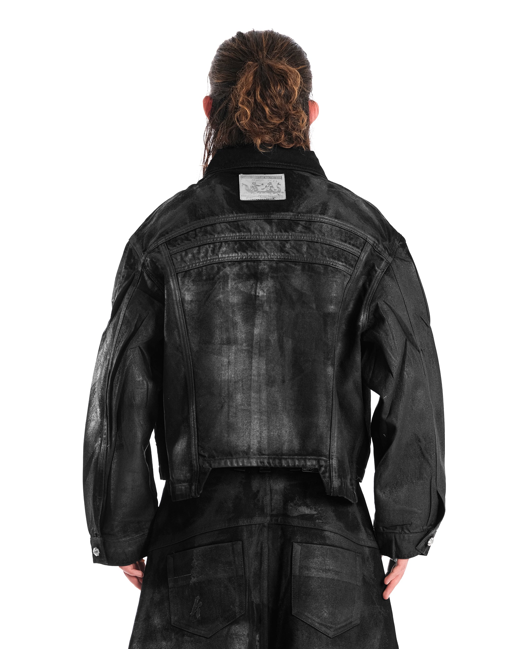 BLACK WAXED DENIM JACKET – Karmine