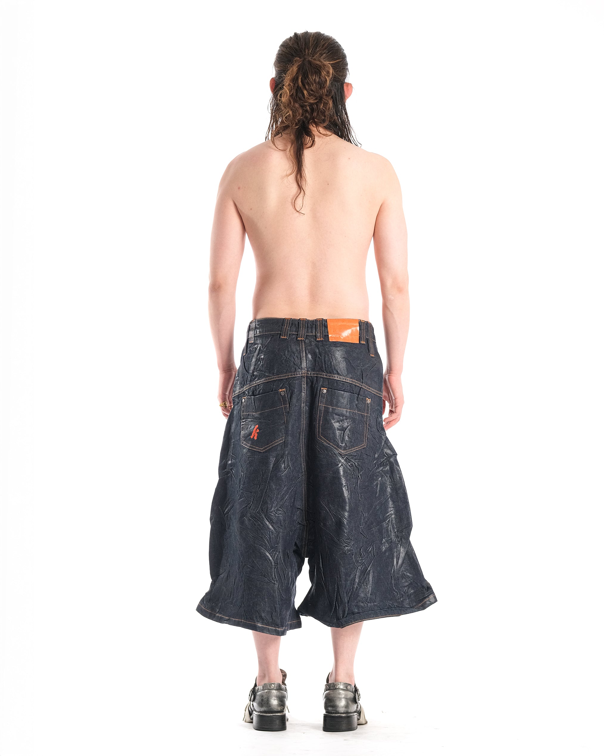WIDE SHORT COMPRESSED DENIM BLUE - Karmine