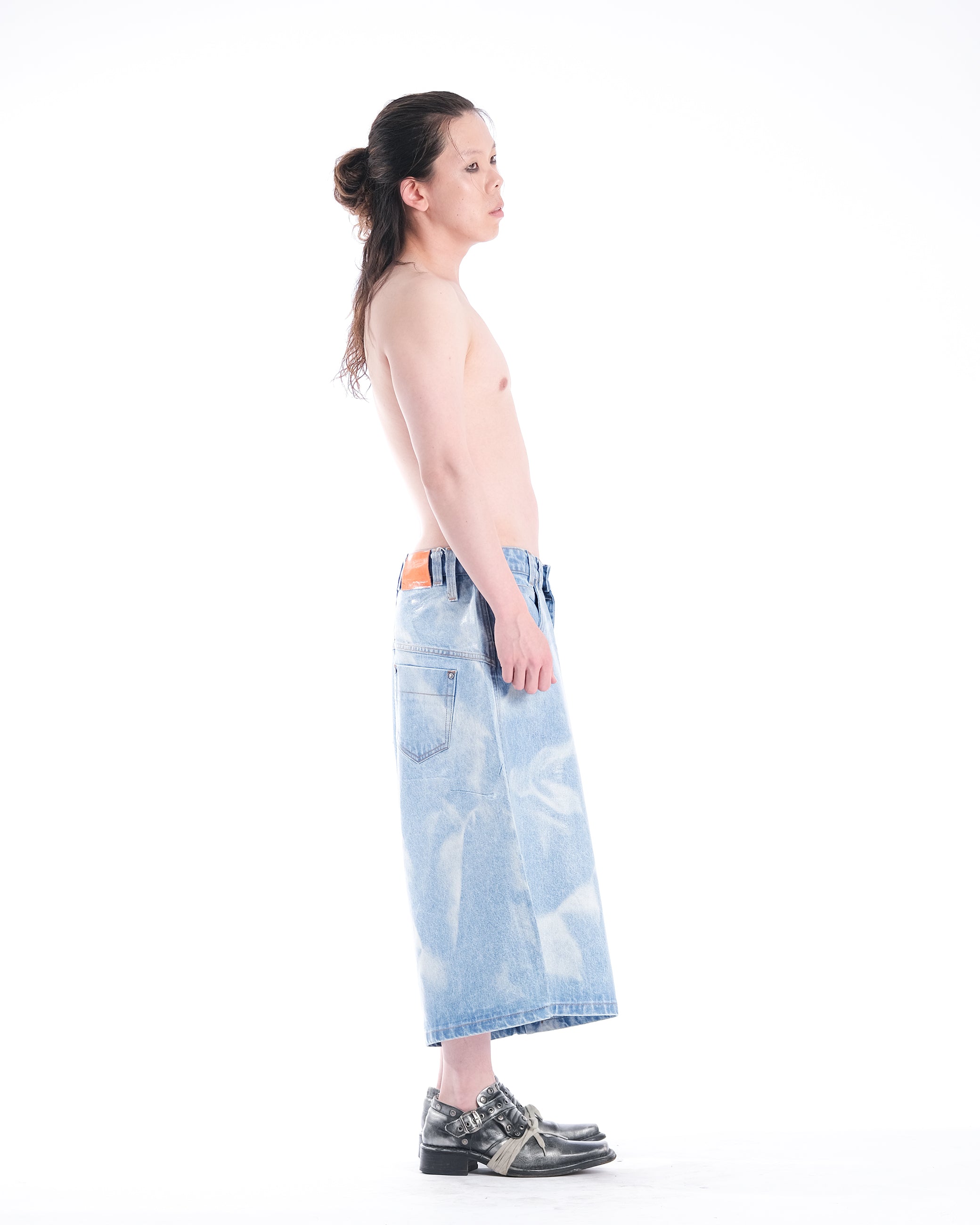WIDE SHORT SKY LUCYD DENIM - Karmine