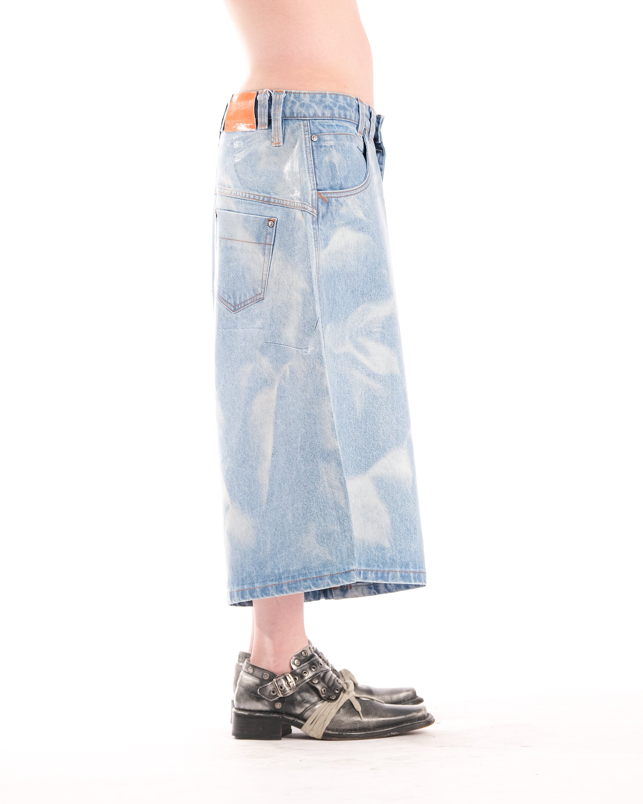 WIDE SHORT SKY LUCYD DENIM - Karmine
