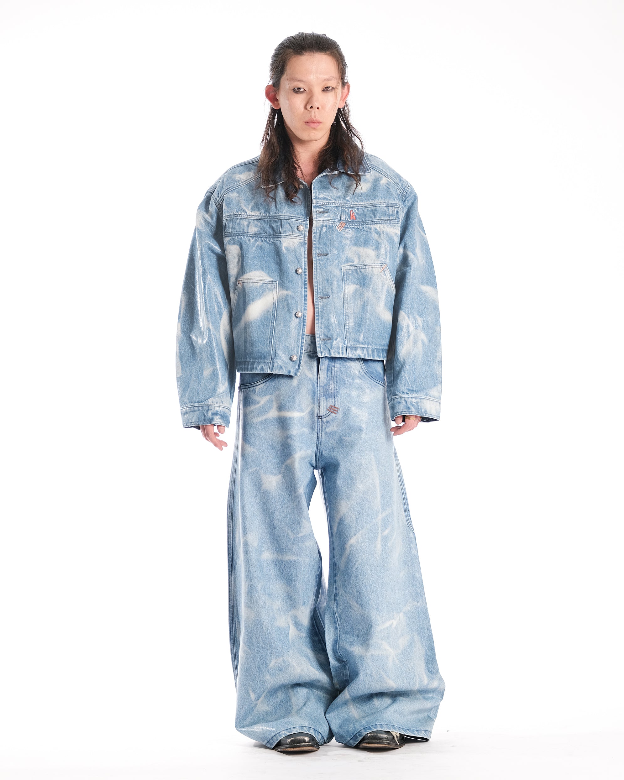 WIDE STRAIGHT SKY LUCYD DENIM - Karmine