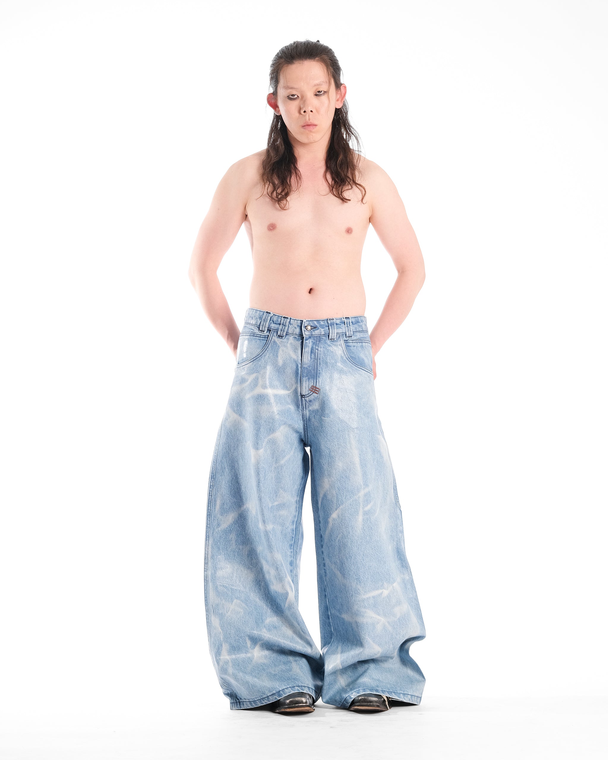 WIDE STRAIGHT SKY LUCYD DENIM - Karmine