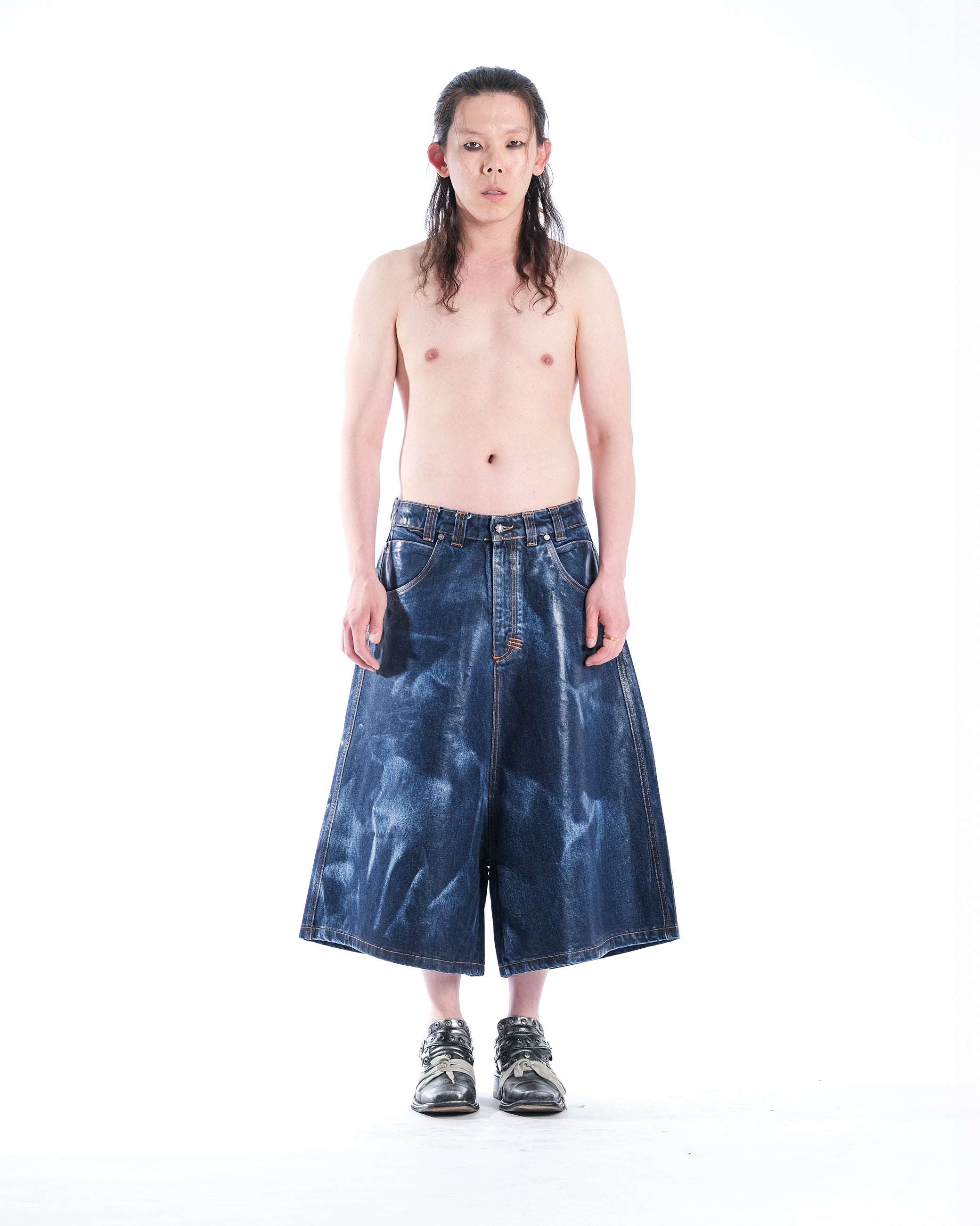 WIDE SHORT LUCYD SK1N DENIM - Karmine