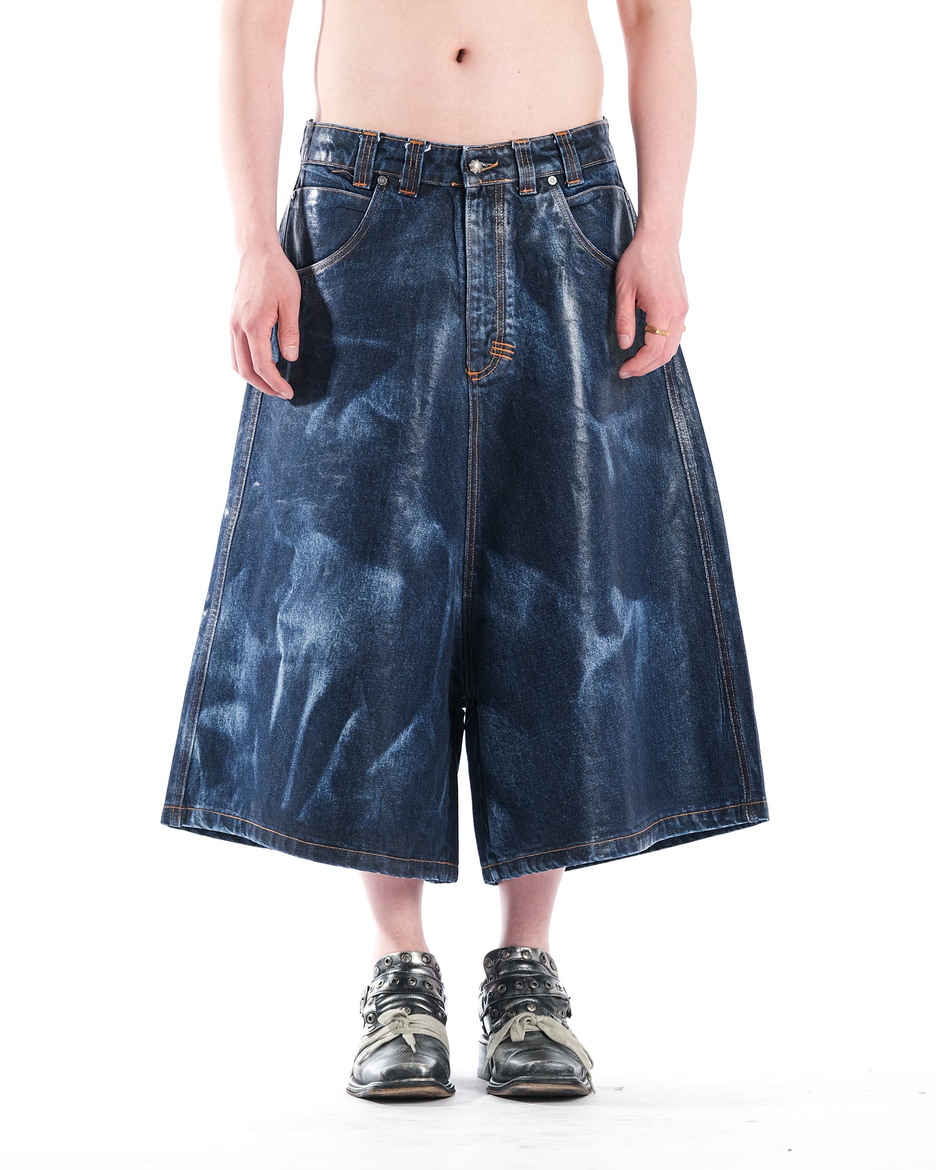 WIDE SHORT LUCYD SK1N DENIM - Karmine