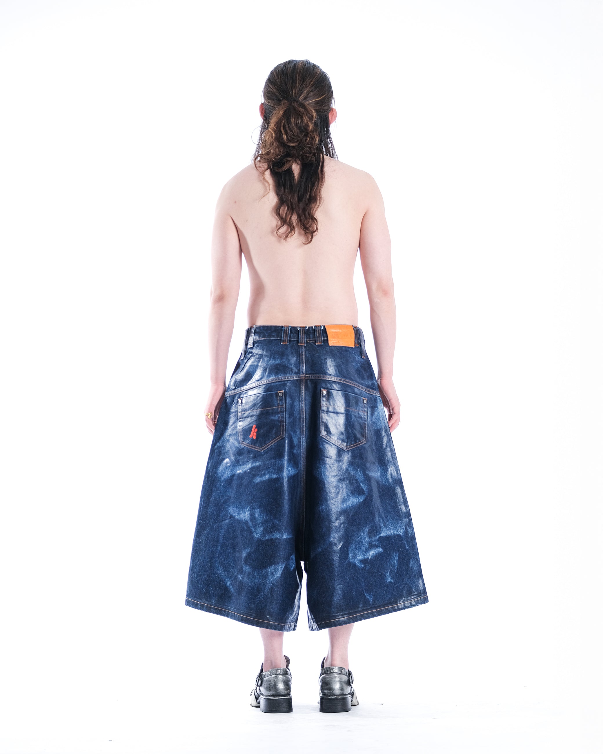 WIDE SHORT LUCYD SK1N DENIM - Karmine