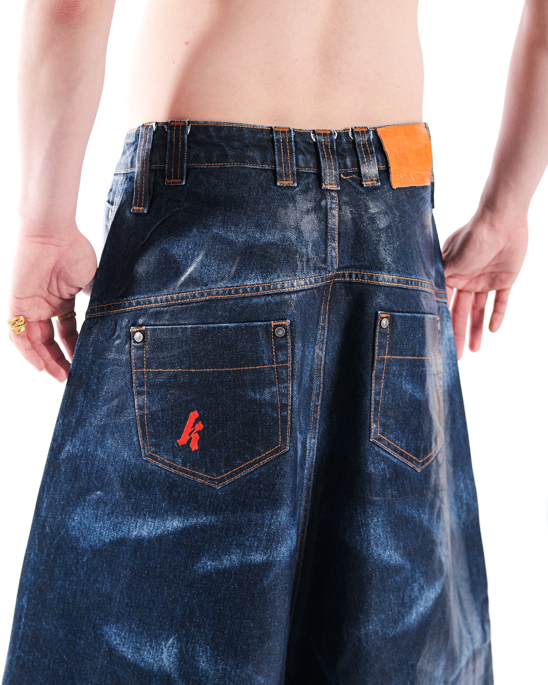 WIDE SHORT LUCYD SK1N DENIM - Karmine