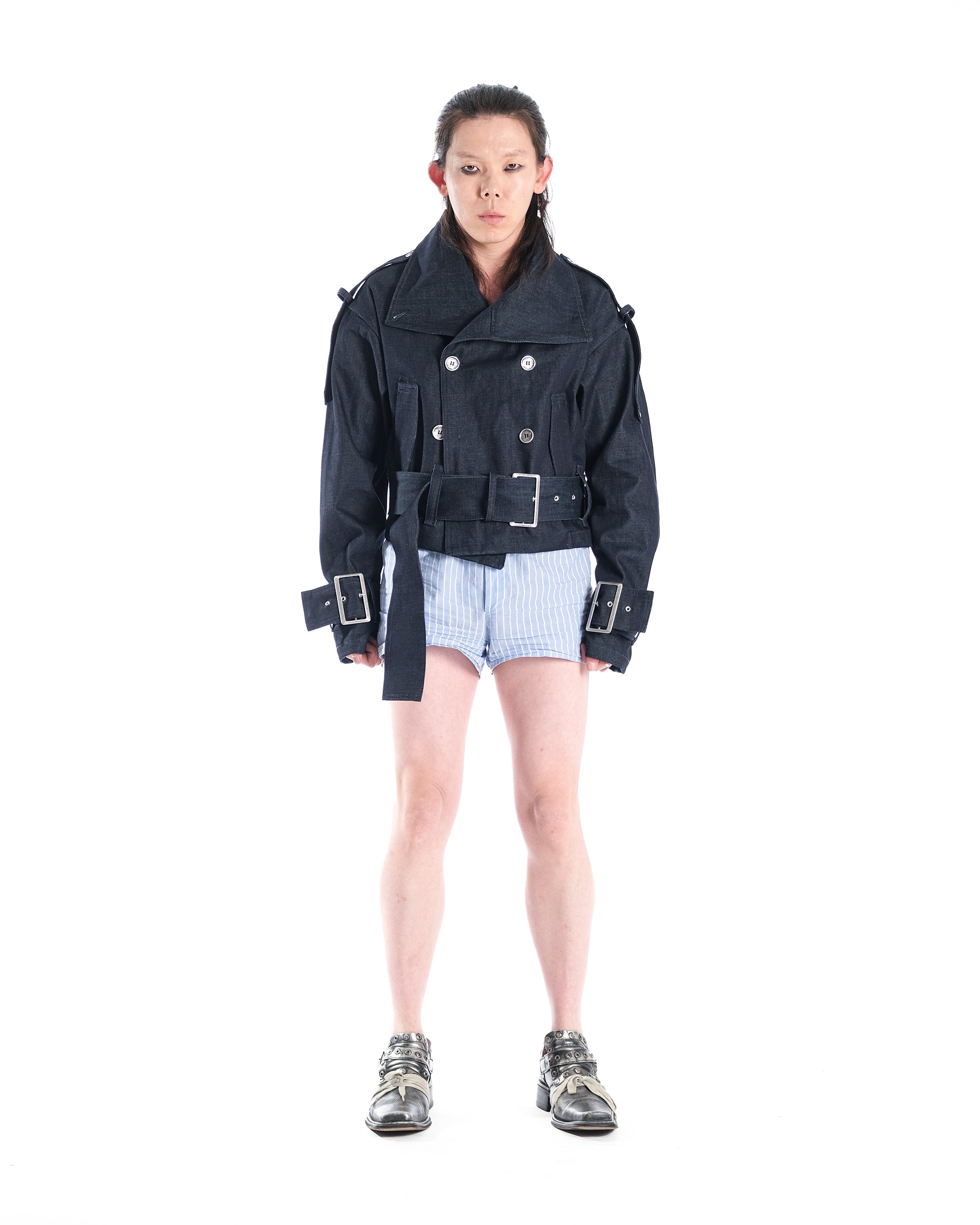 DENIM CROPPED TRENCH - Karmine