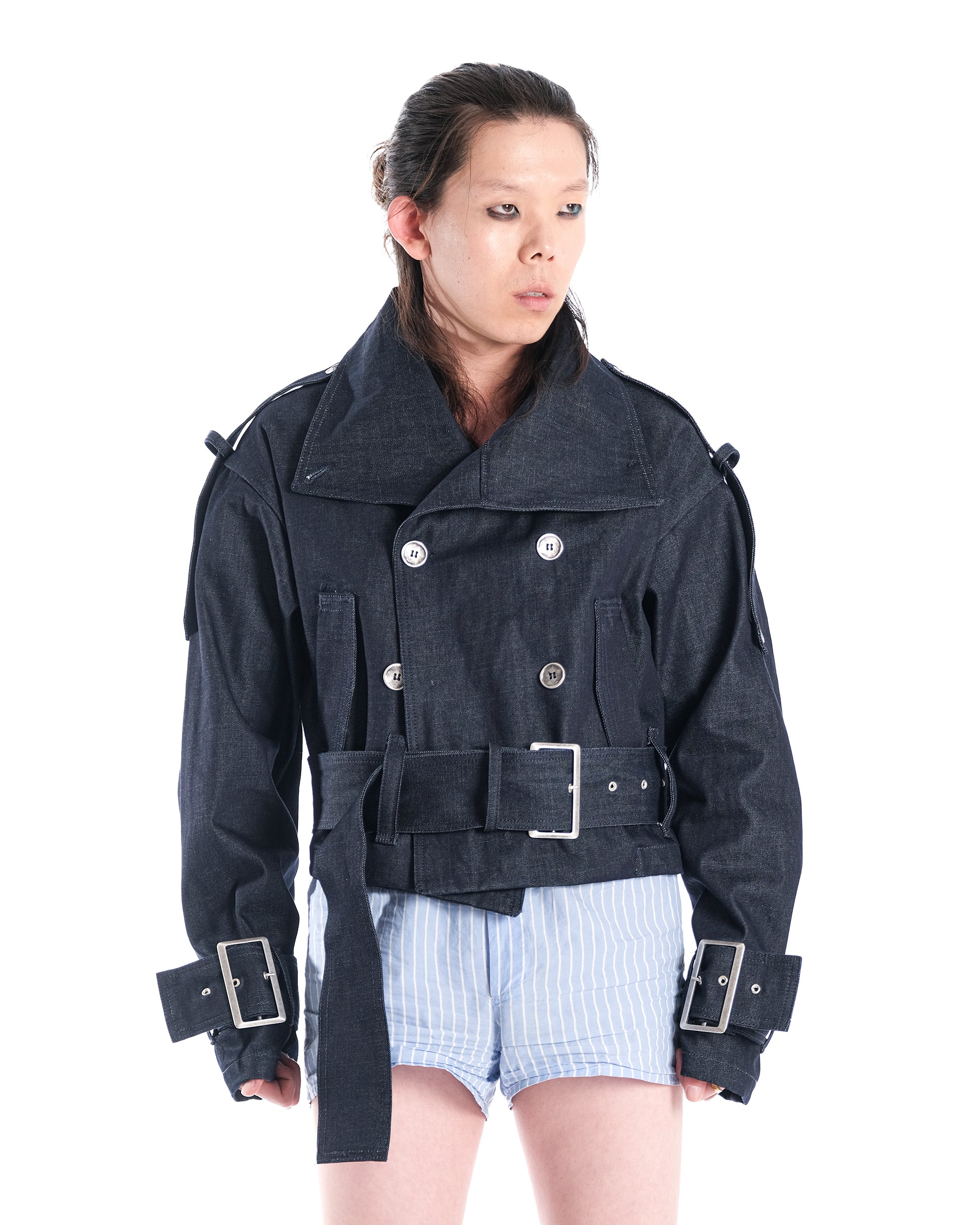 DENIM CROPPED TRENCH - Karmine