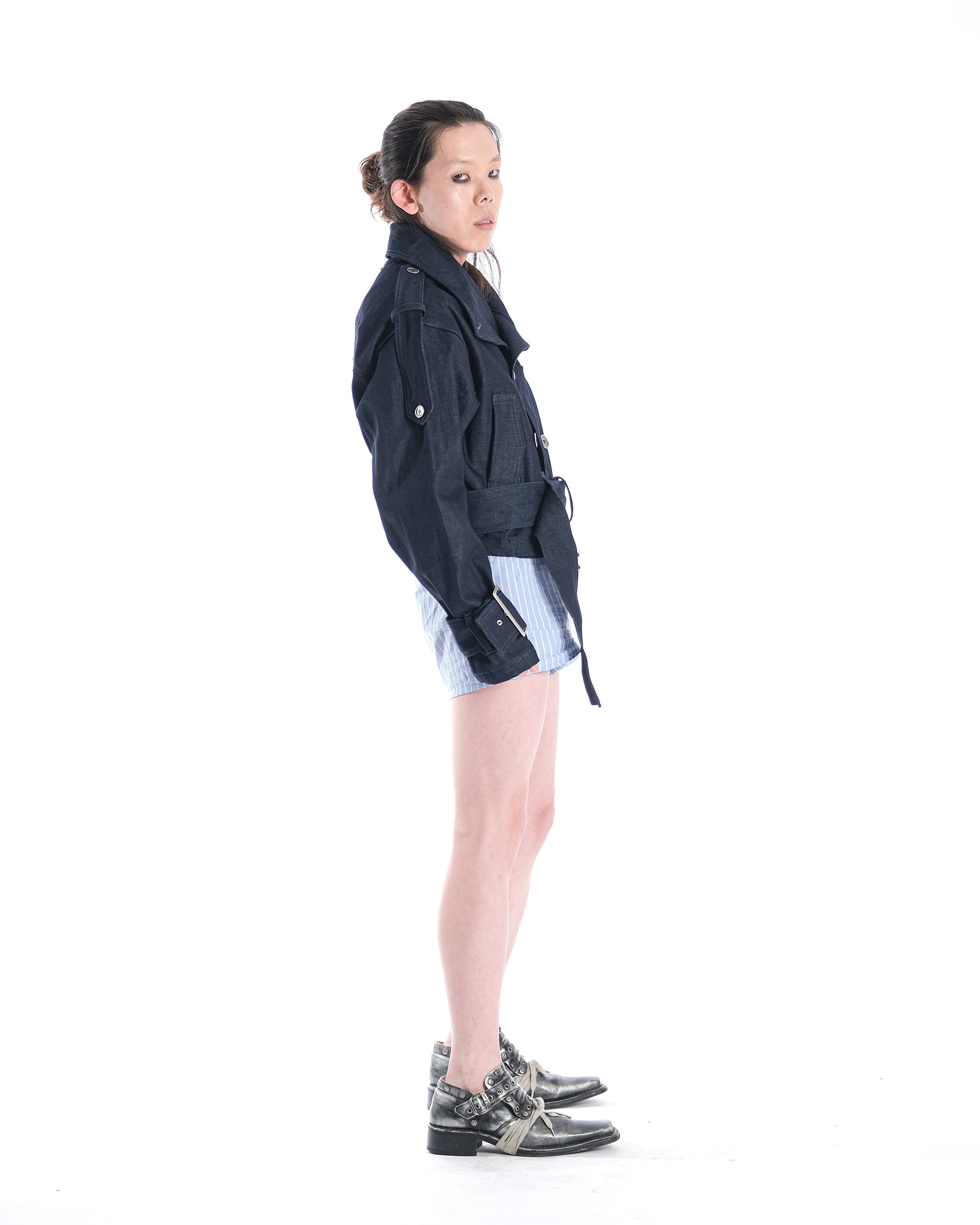 DENIM CROPPED TRENCH - Karmine