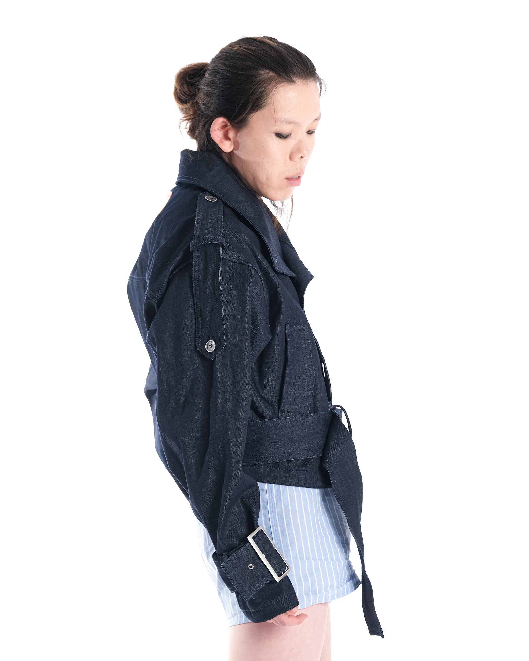 DENIM CROPPED TRENCH - Karmine