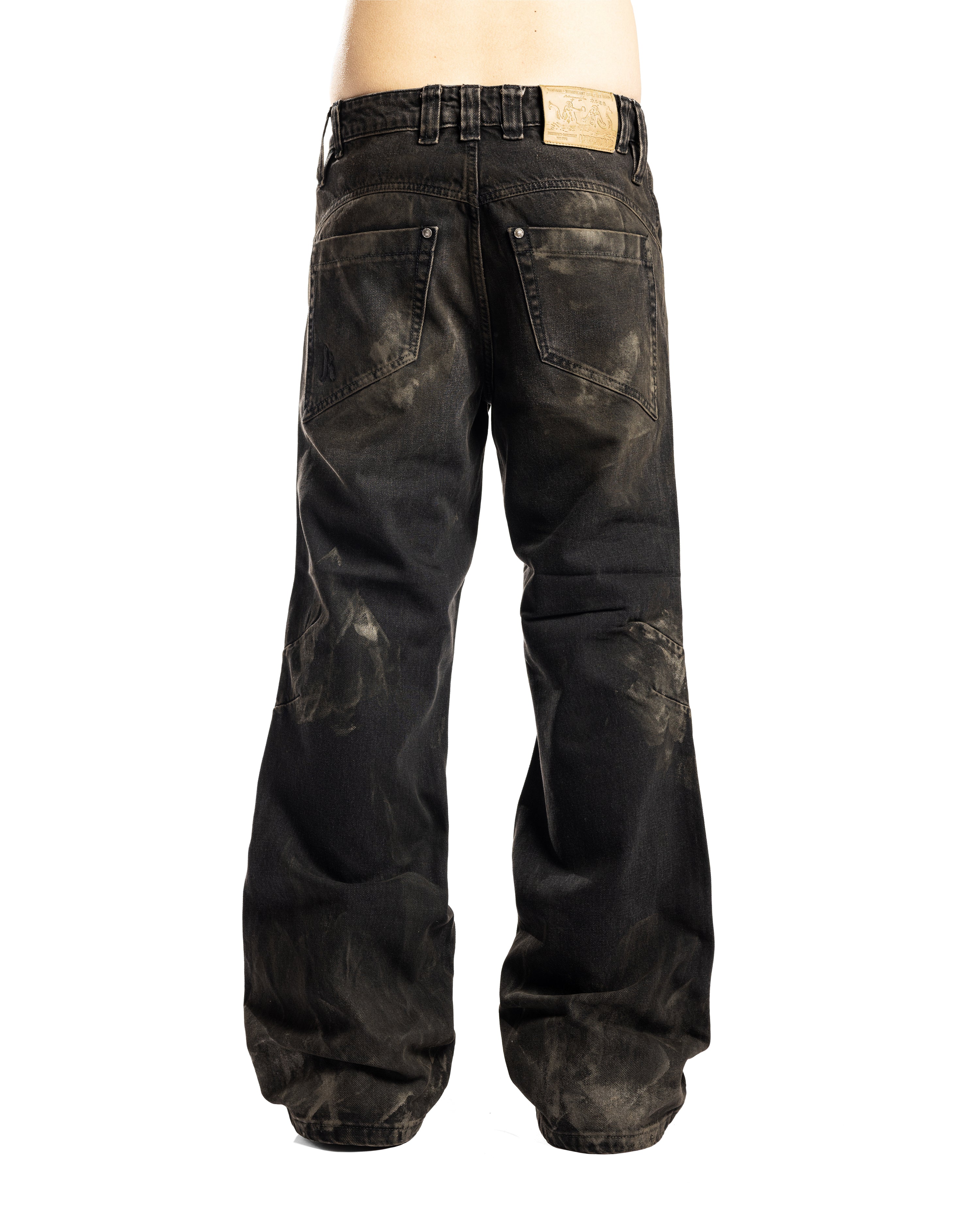 FLARED BLACK MUD JEANS - Karmine