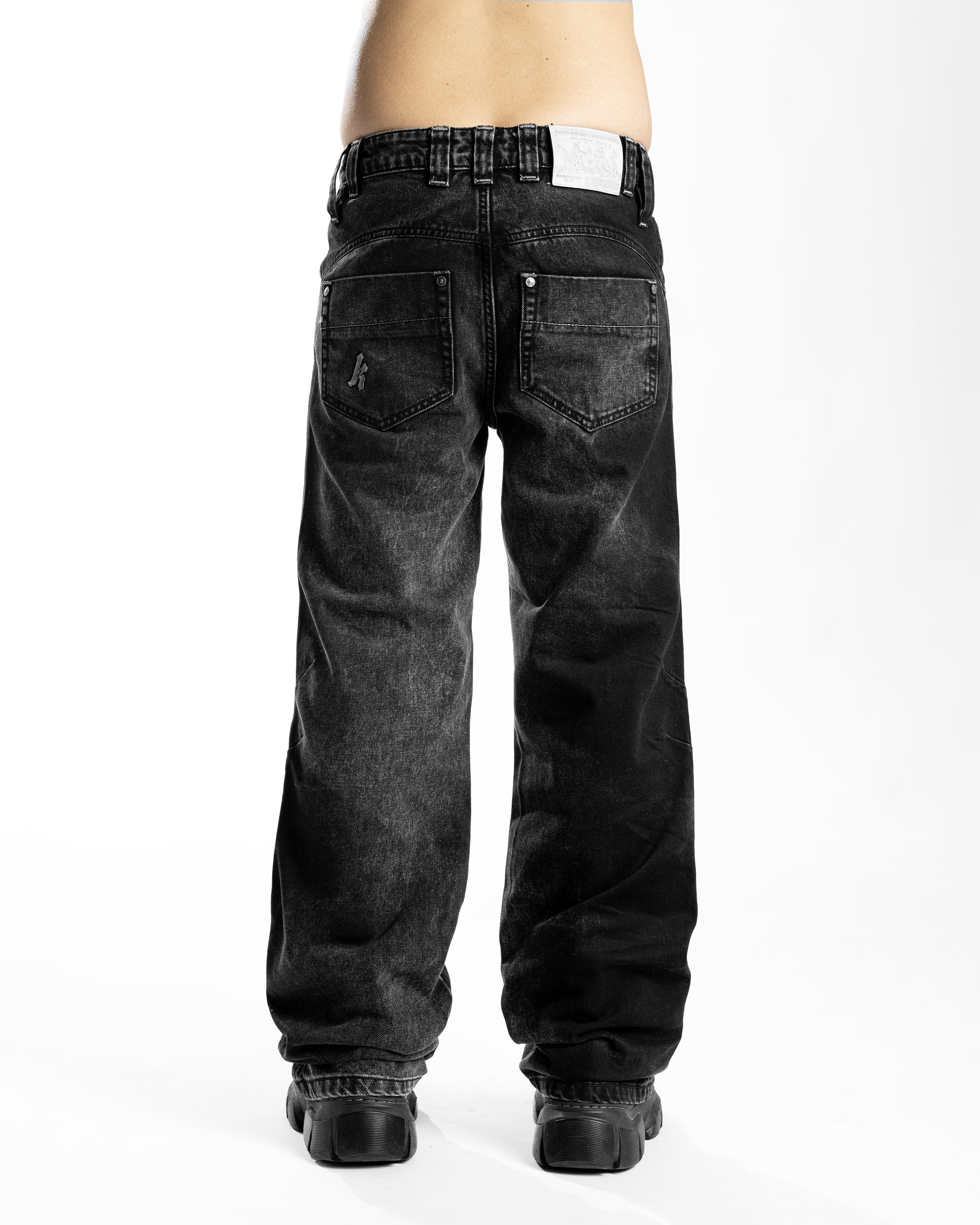 BLACK PRINTED DENIM - Karmine