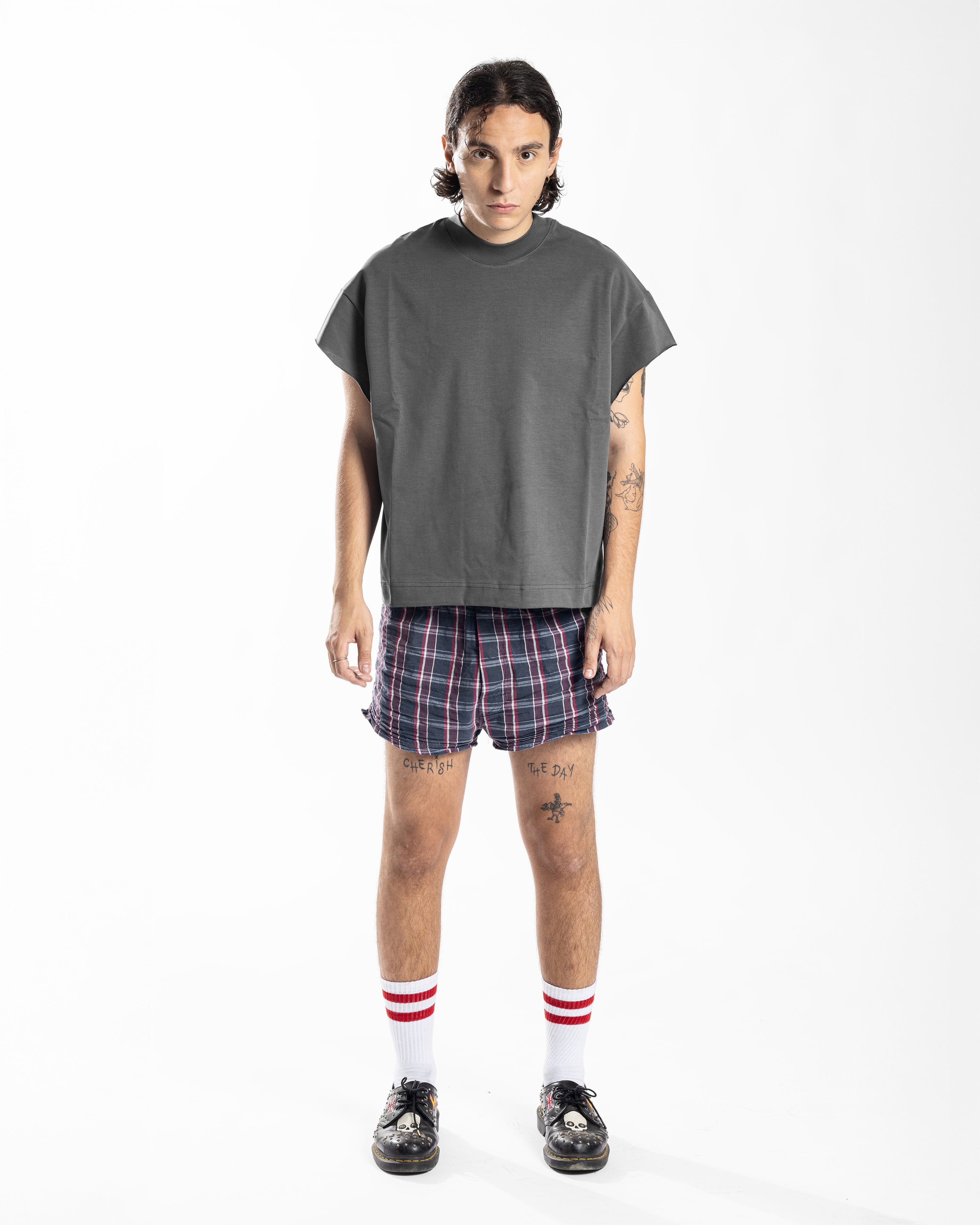 SS35 CUTSLEEVE CROPPED TEE LEAD