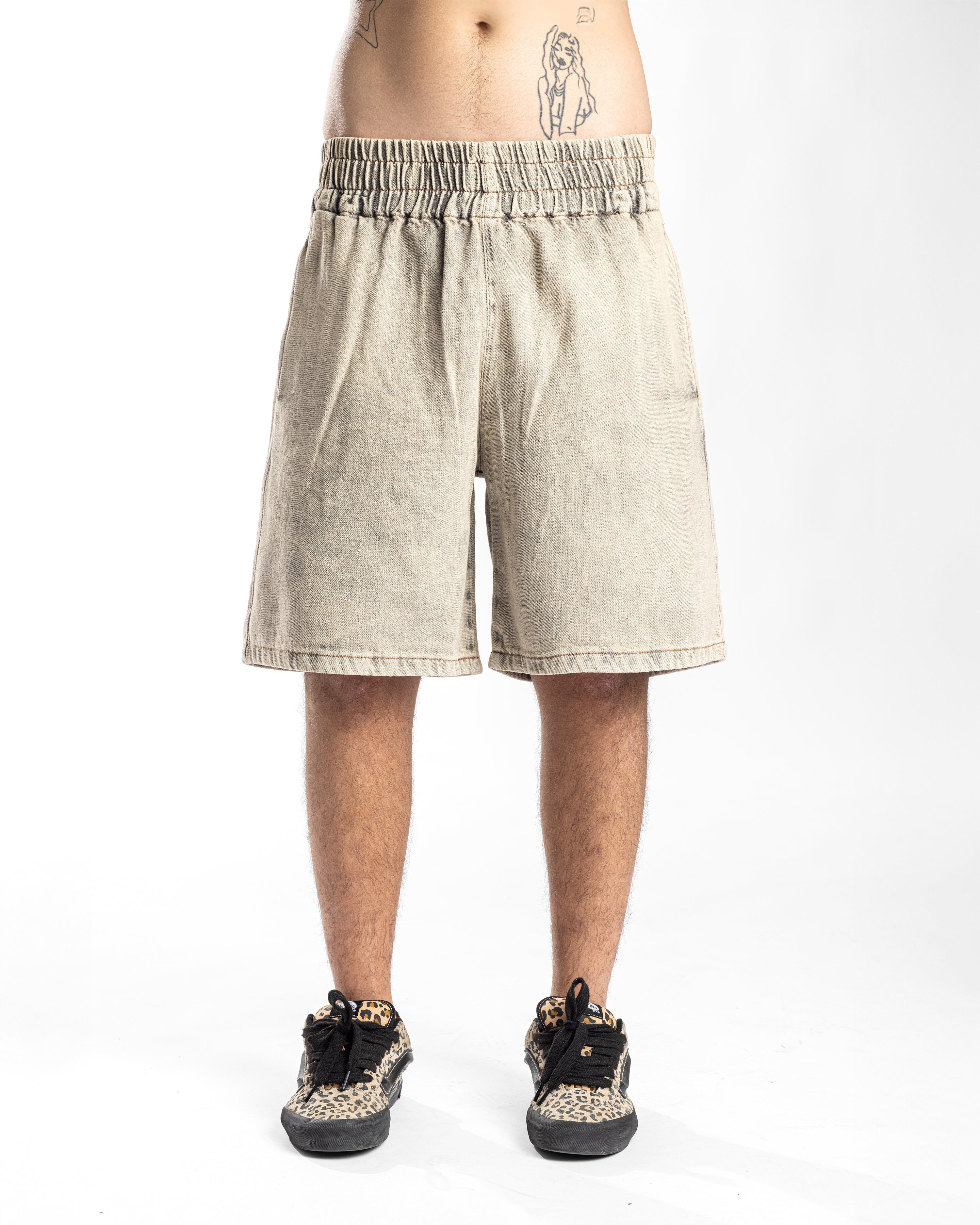 SS35 DENIM SHORTS - SAND