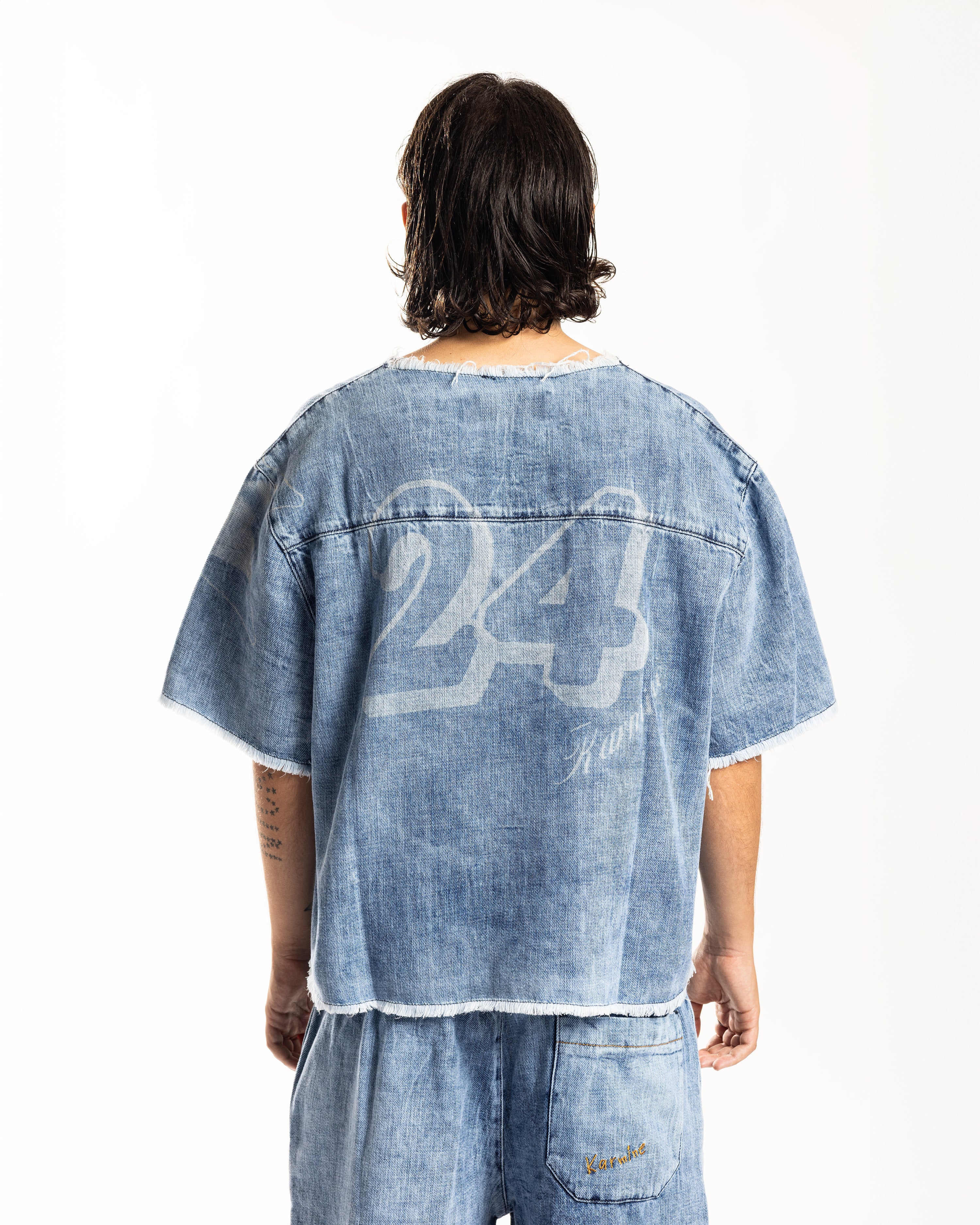 DENIM CROPPED TEE – BLUE