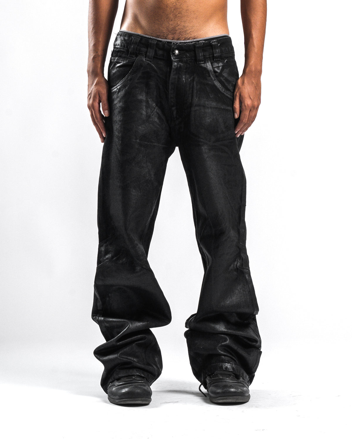 BLACK WAXED DENIM