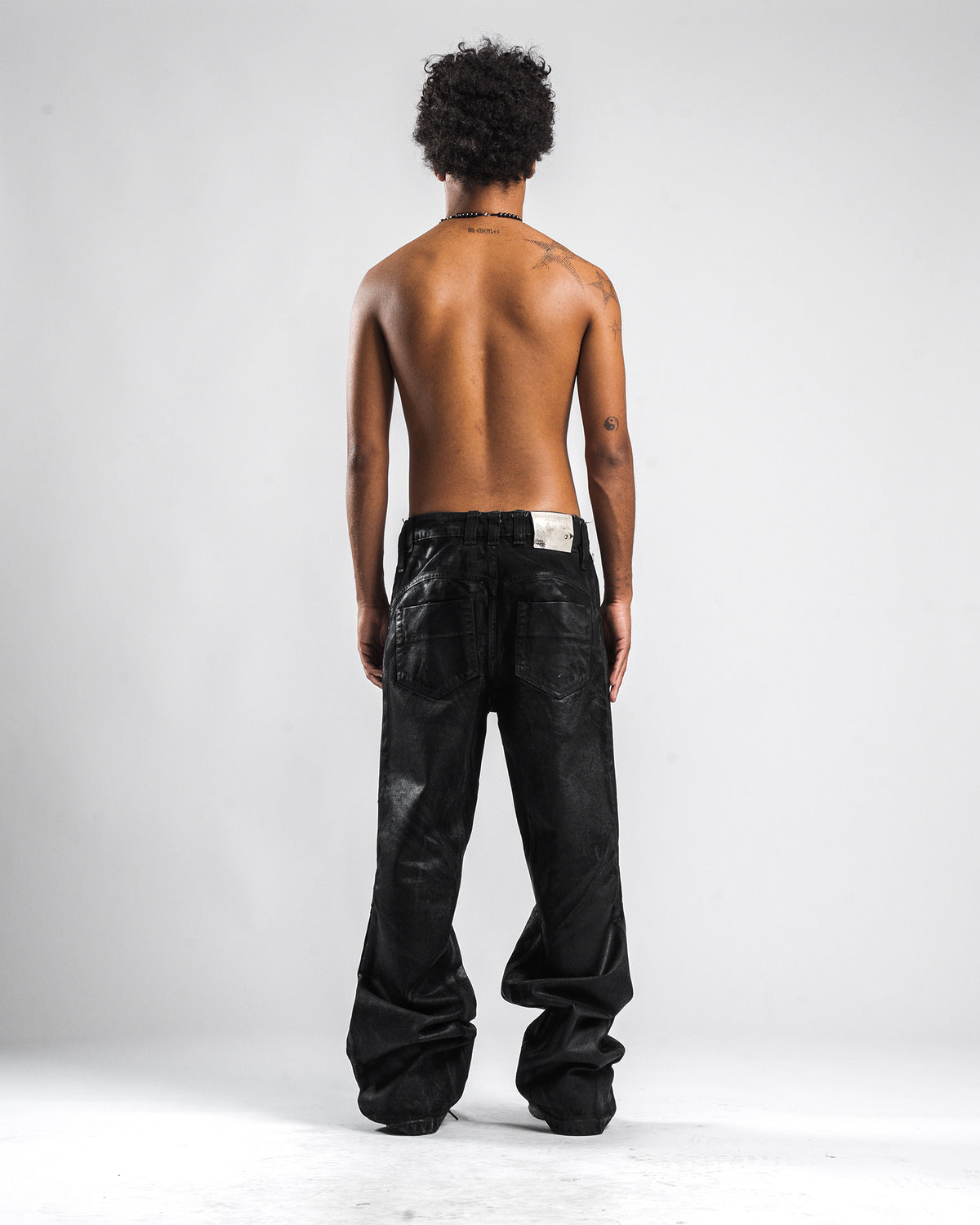 BLACK WAXED DENIM