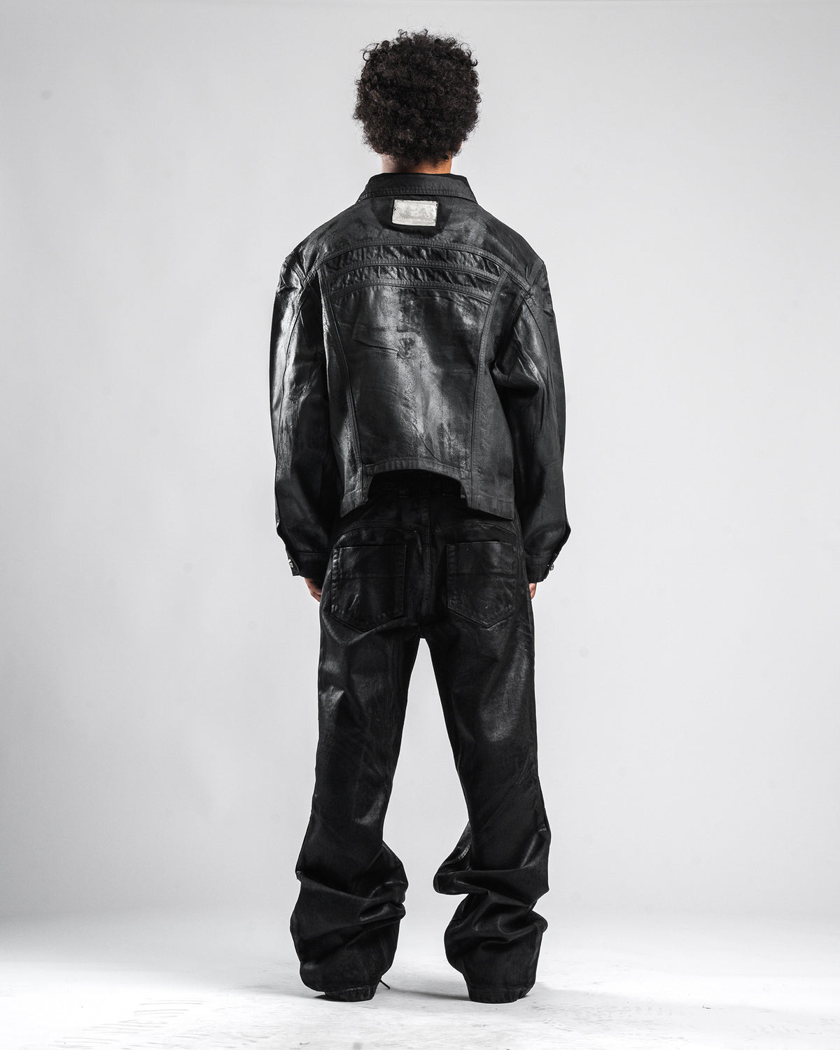 BLACK WAXED DENIM