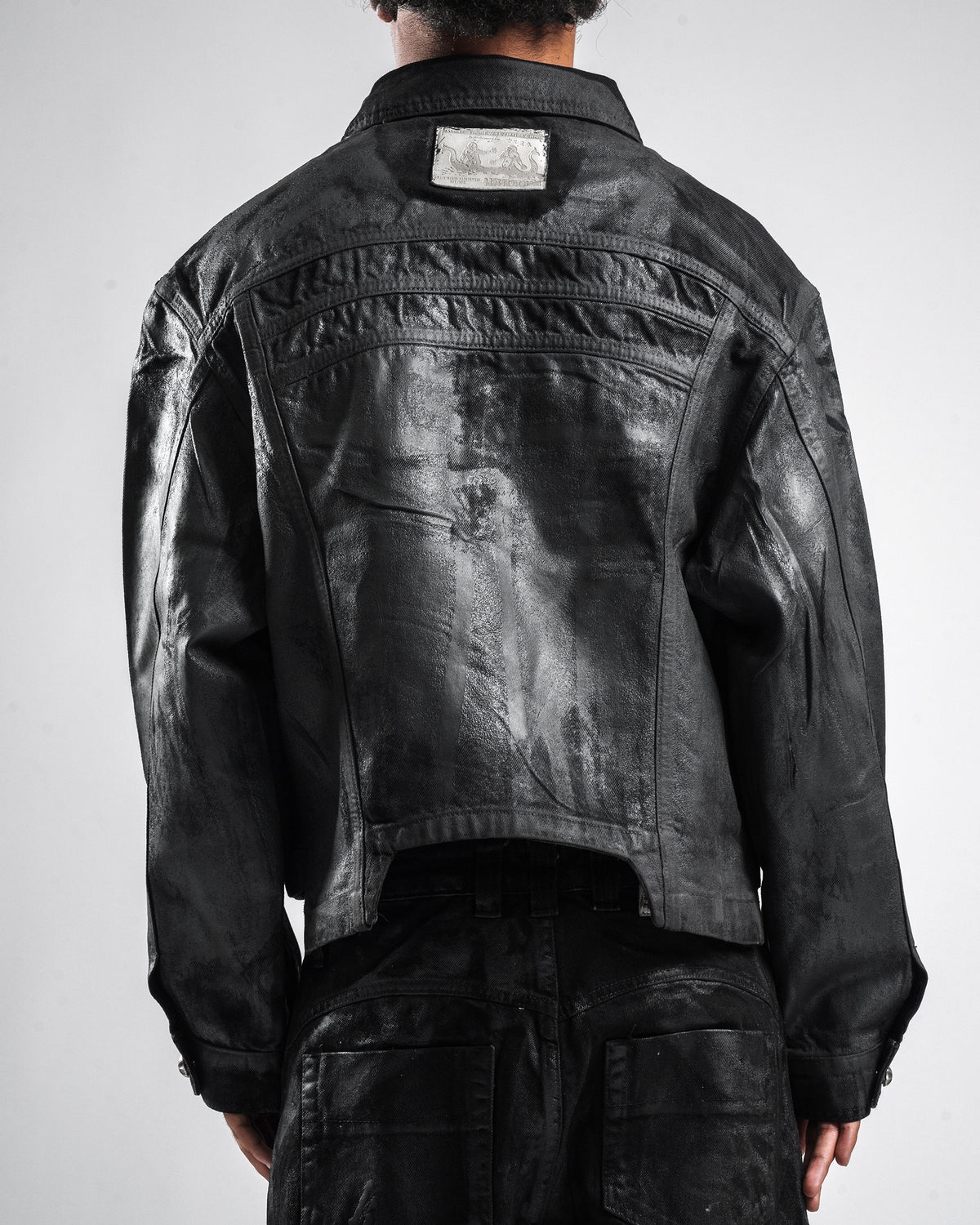 BLACK WAXED DENIM JACKET